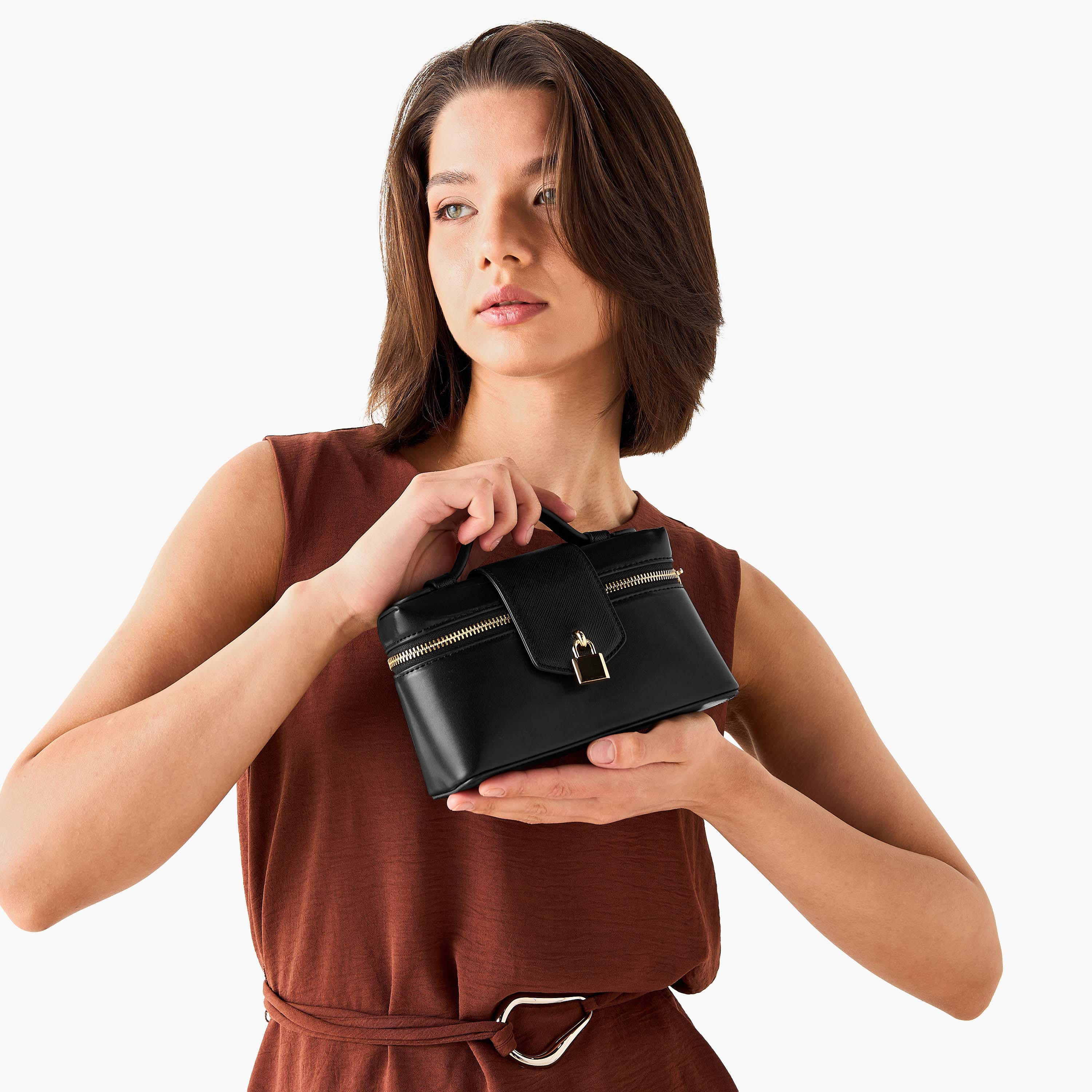 Lock Detail Mini Crossbody Bag with Grab Handle and Zip Closure-women-bagsandwallets-handbags-image-8