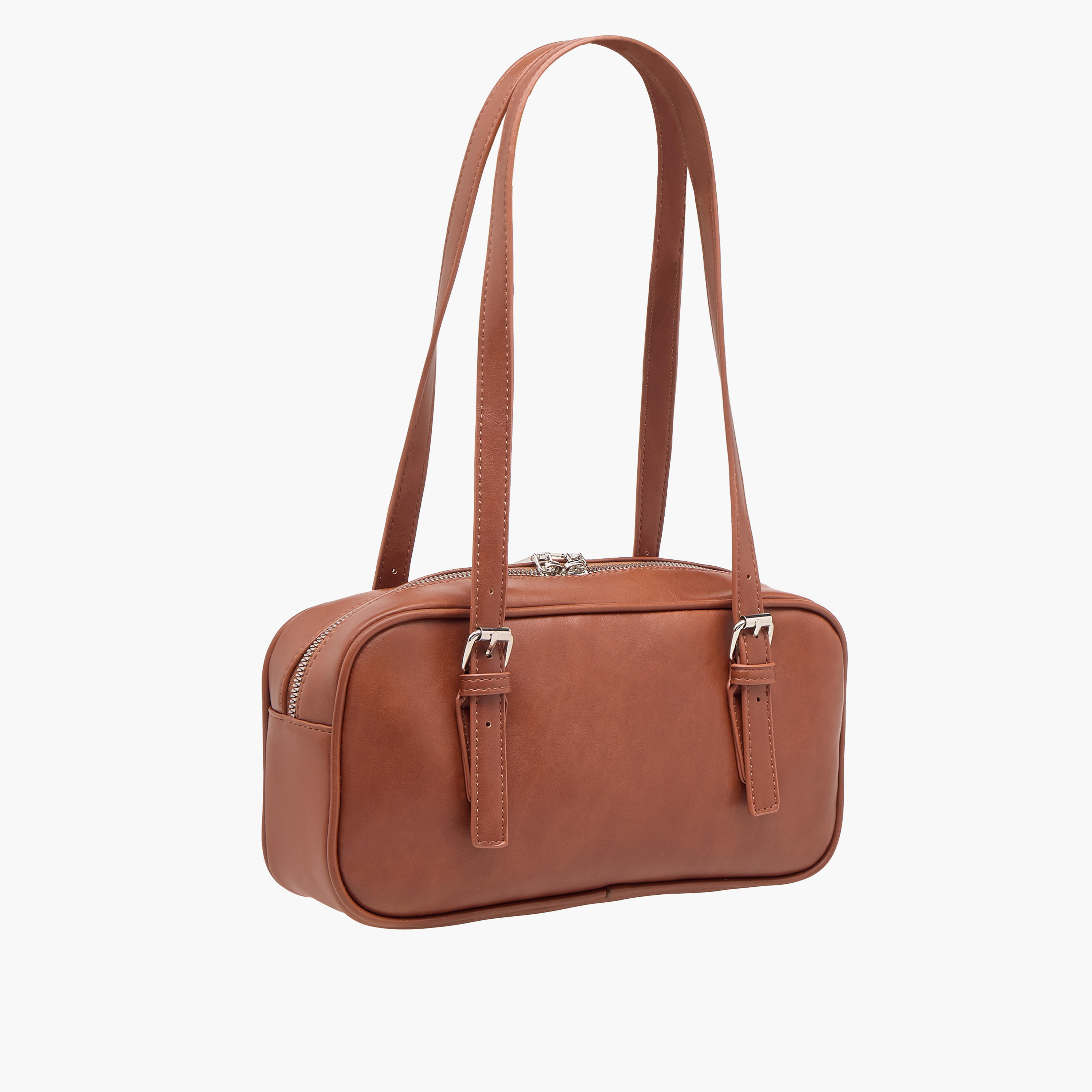 شنطة يد بارزة الملمس بسحاب إغلاق وأحزمة بمشابك-women-bagsandwallets-handbags-image-4