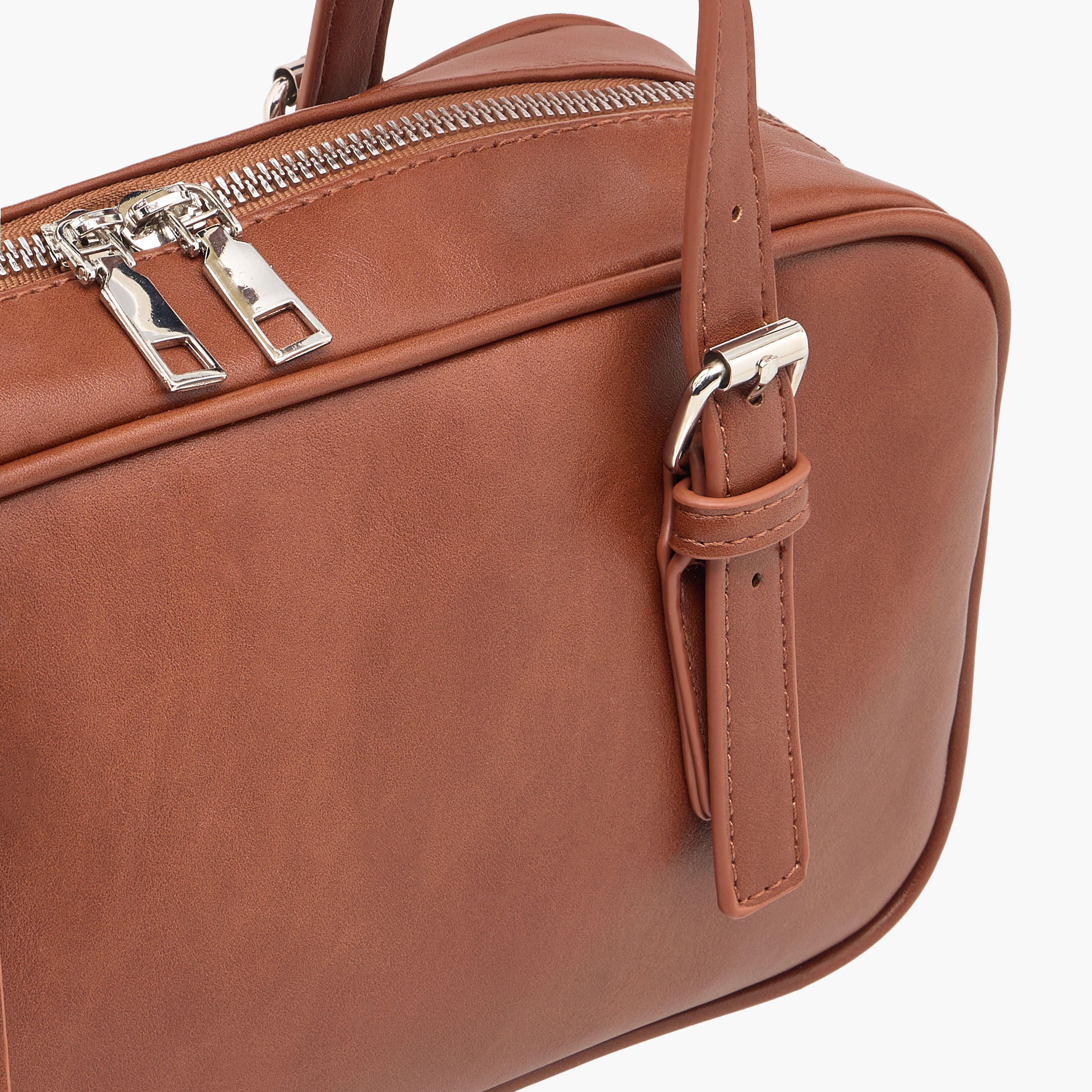 شنطة يد بارزة الملمس بسحاب إغلاق وأحزمة بمشابك-women-bagsandwallets-handbags-image-5