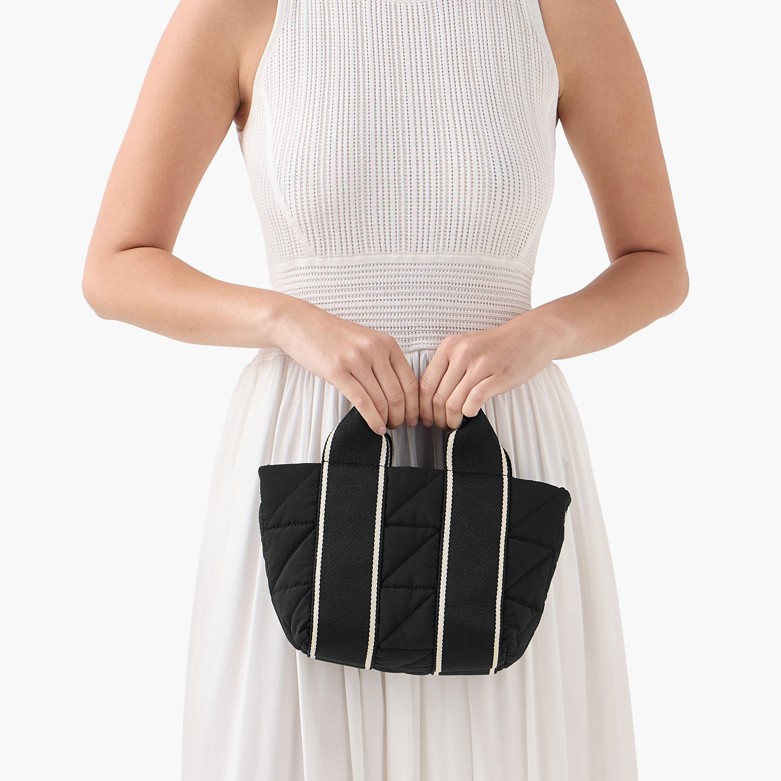 Striped Mini Quilted Tote Bag with Zip Closure-women-bagsandwallets-handbags-image-2