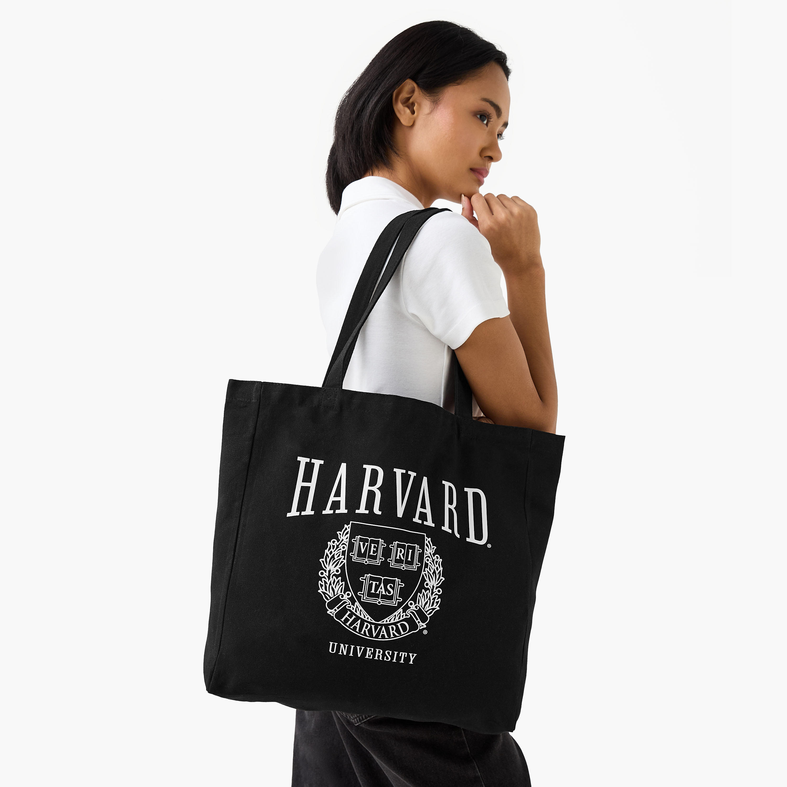 Harvard Print Shopper Bag with Double Handles-women-bagsandwallets-handbags-image-2