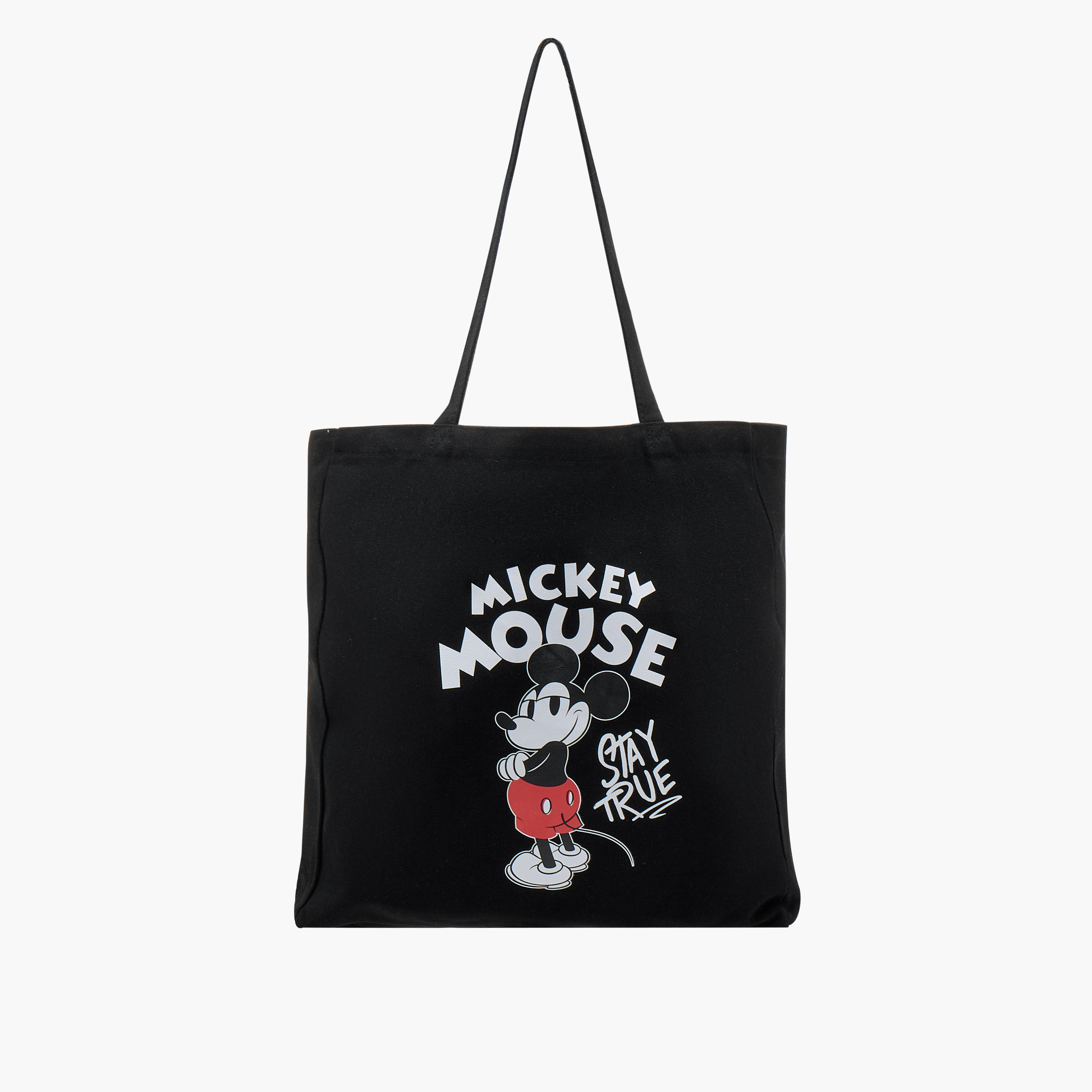 Mickey Mouse Print Shopper Bag with Double Handles-women-bagsandwallets-handbags-image-1