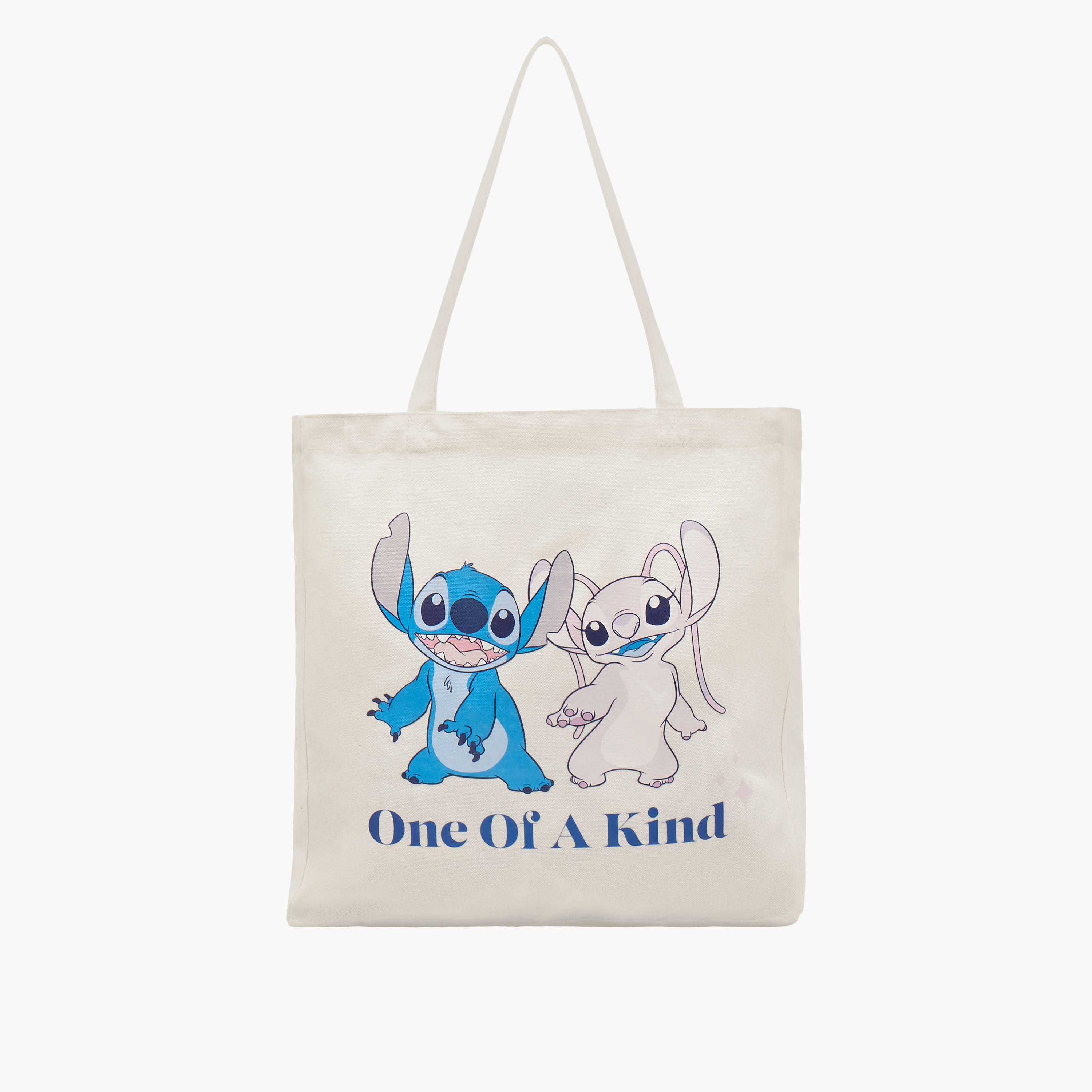 Stitch and Angel Print Shopper Bag with Double Handles-women-bagsandwallets-handbags-image-1