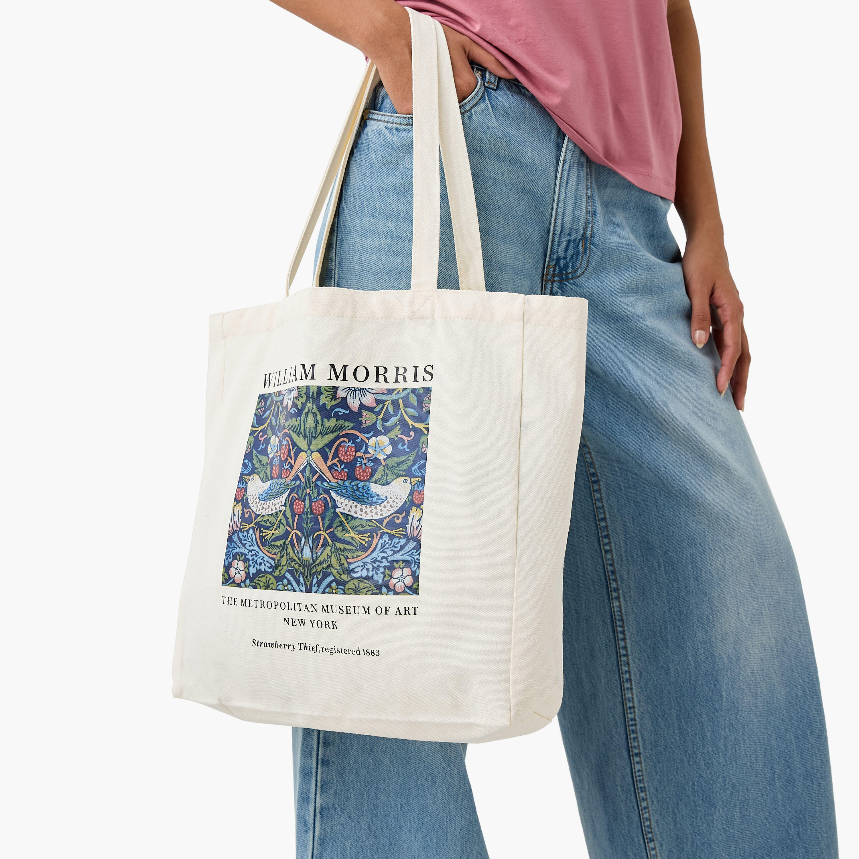 William Morris Print Shopper Bag with Double Handles-women-bagsandwallets-handbags-image-2