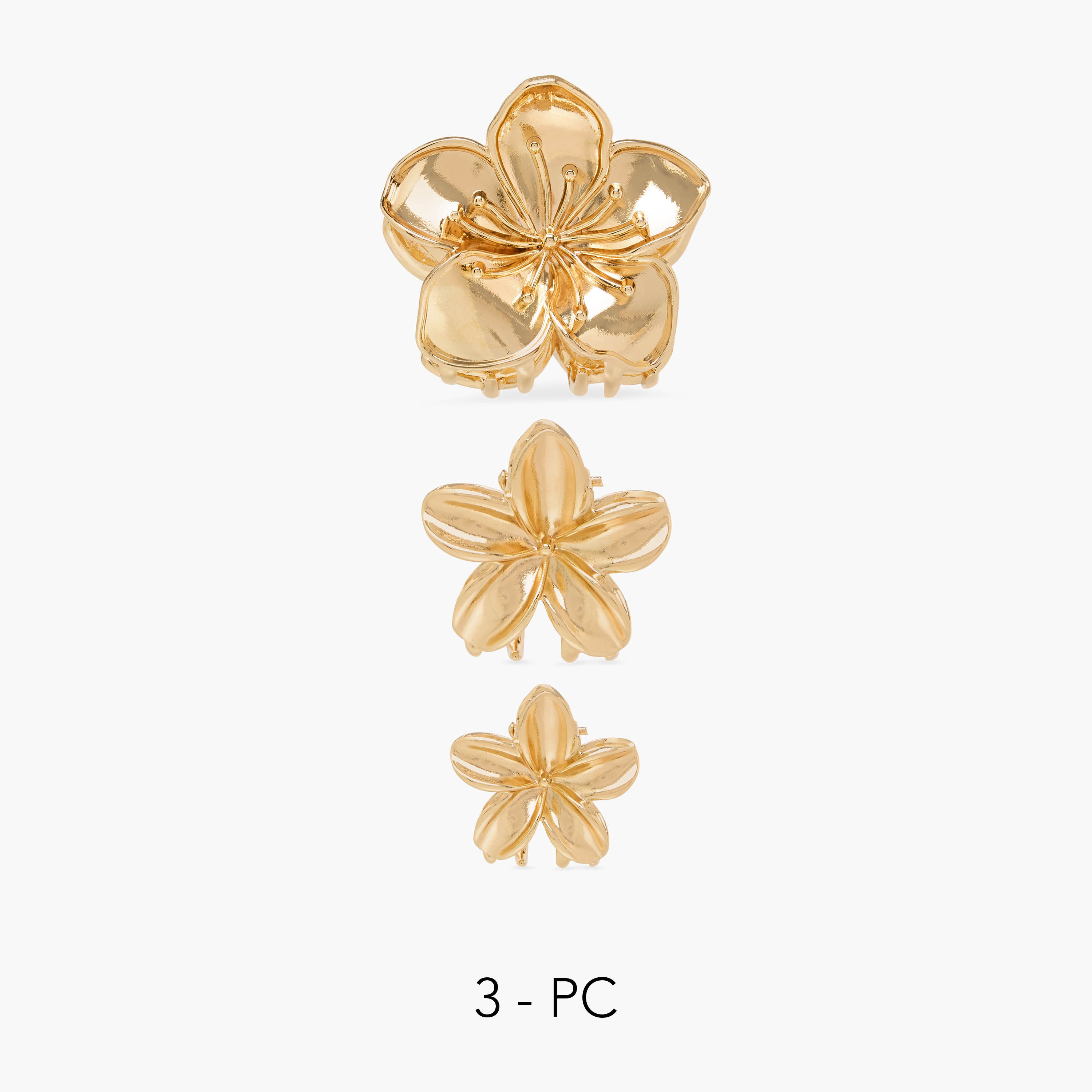 Set of 3 - Floral Shaped Hair Clamp-women-hairaccessories-clamps-image-1