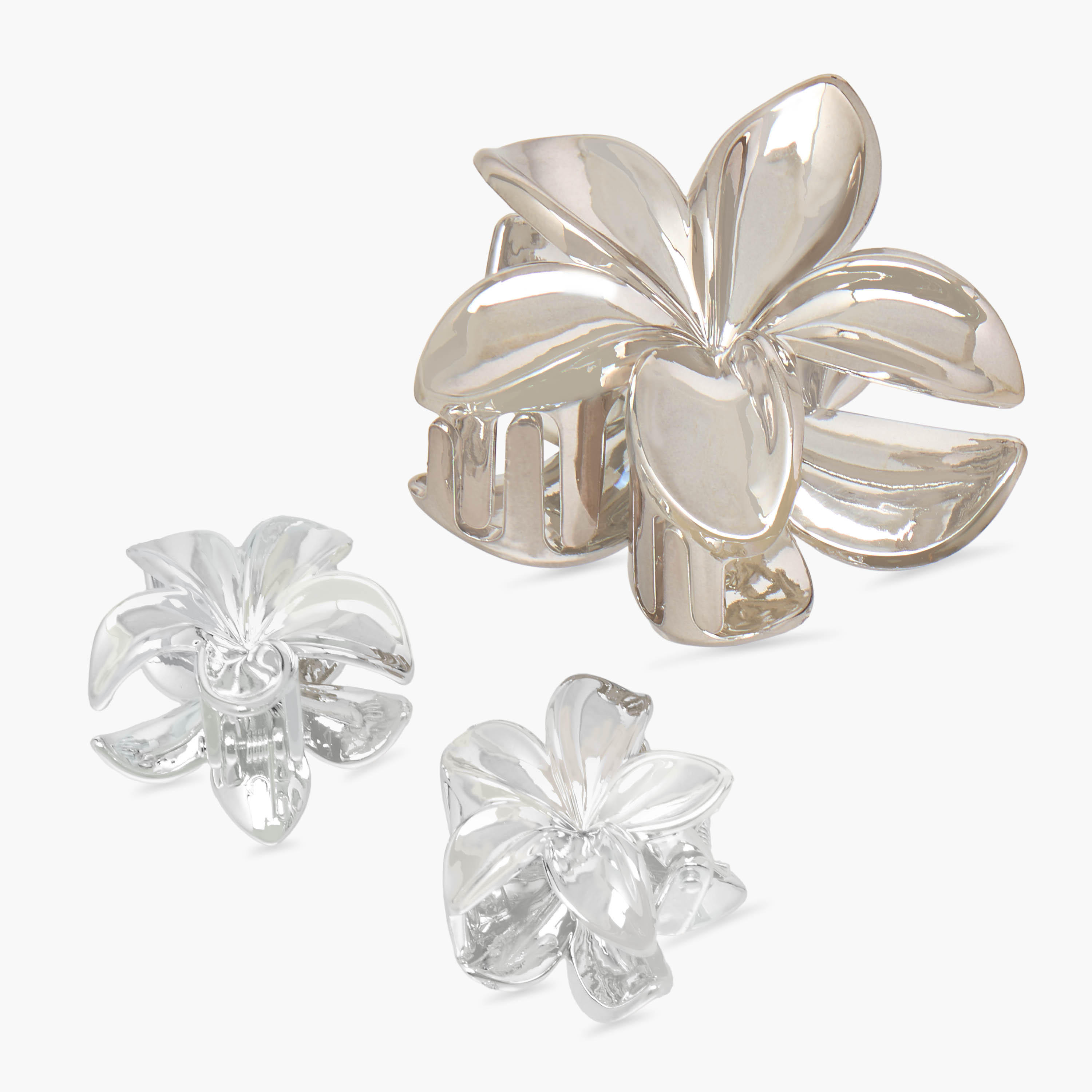 Set of 3 - Floral Shaped Hair Clamp-women-hairaccessories-clips-image-7