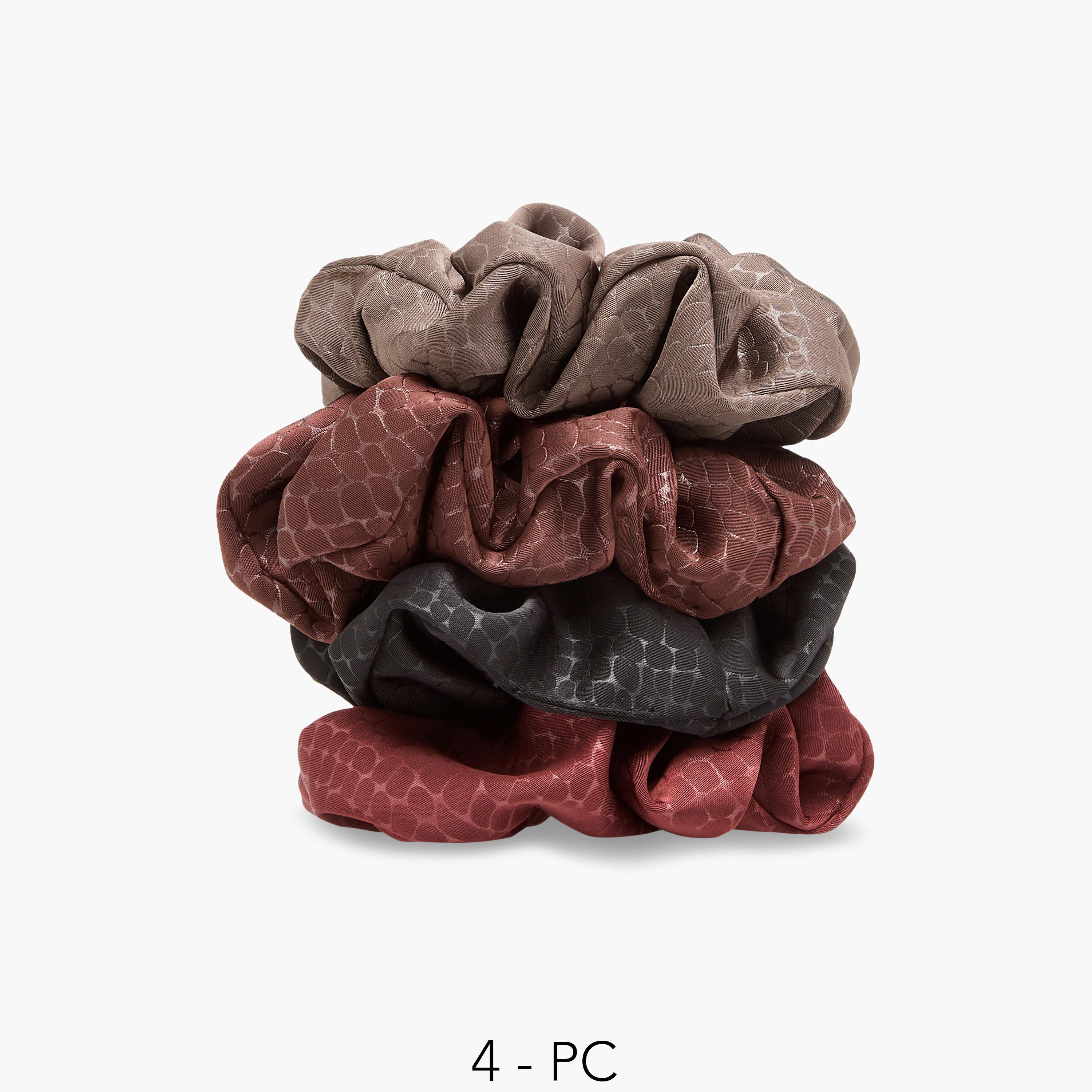 ربطة شعر سكرانشي بارزة الملمس - طقم من 4 قطع -women-hairaccessories-scrunchies-image-5