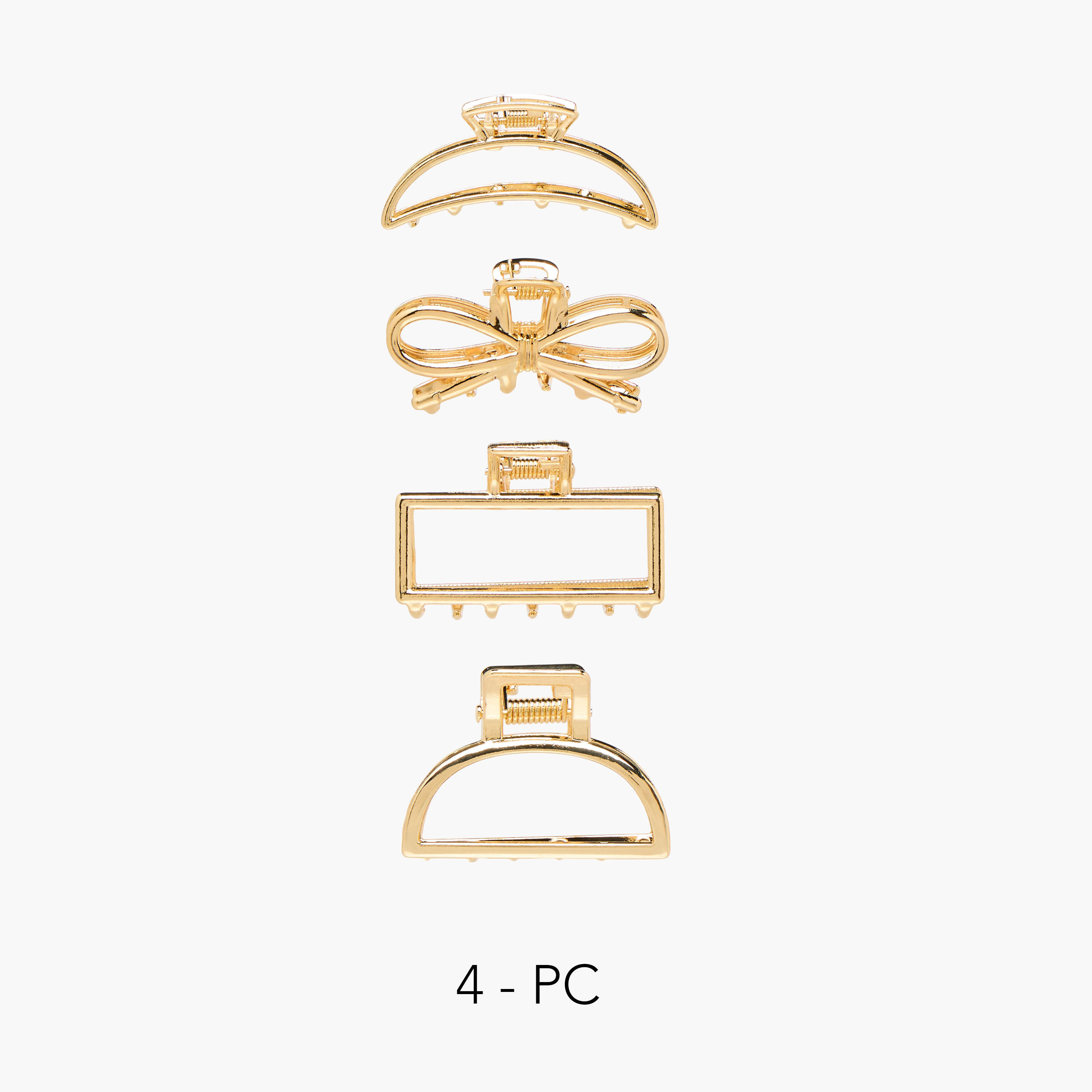 مشابك شعر ميتاليك - طقم من 4 قطع-women-hairaccessories-clips-image-1