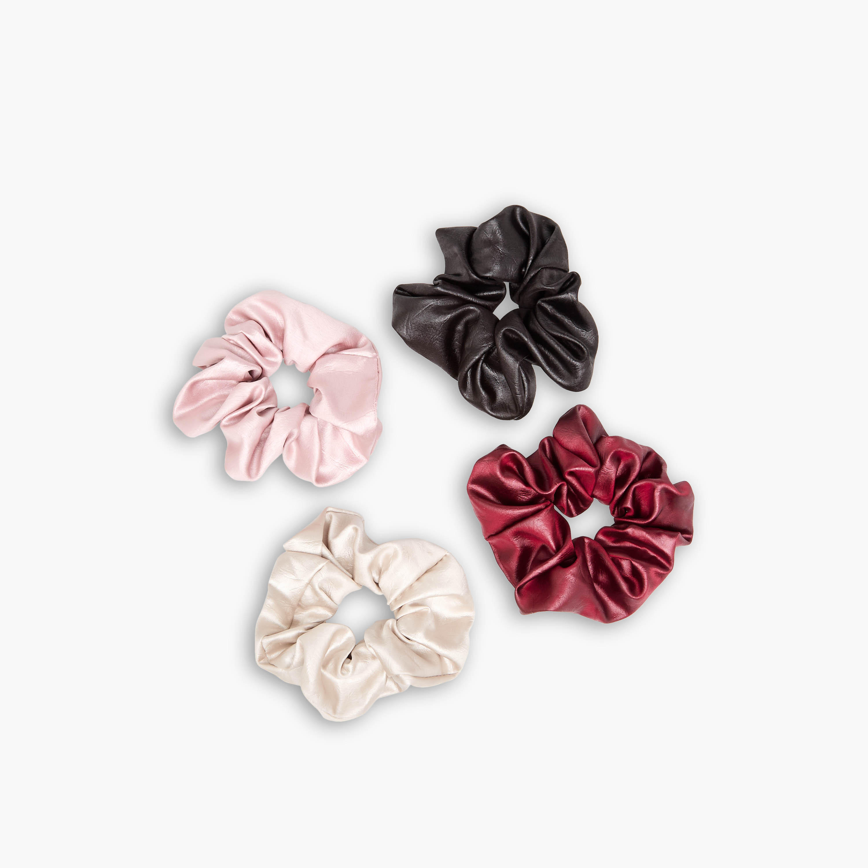 طقم سكرانشي بارز الملمس بتصميم لامع من 4 قطع-women-hairaccessories-scrunchies-image-4