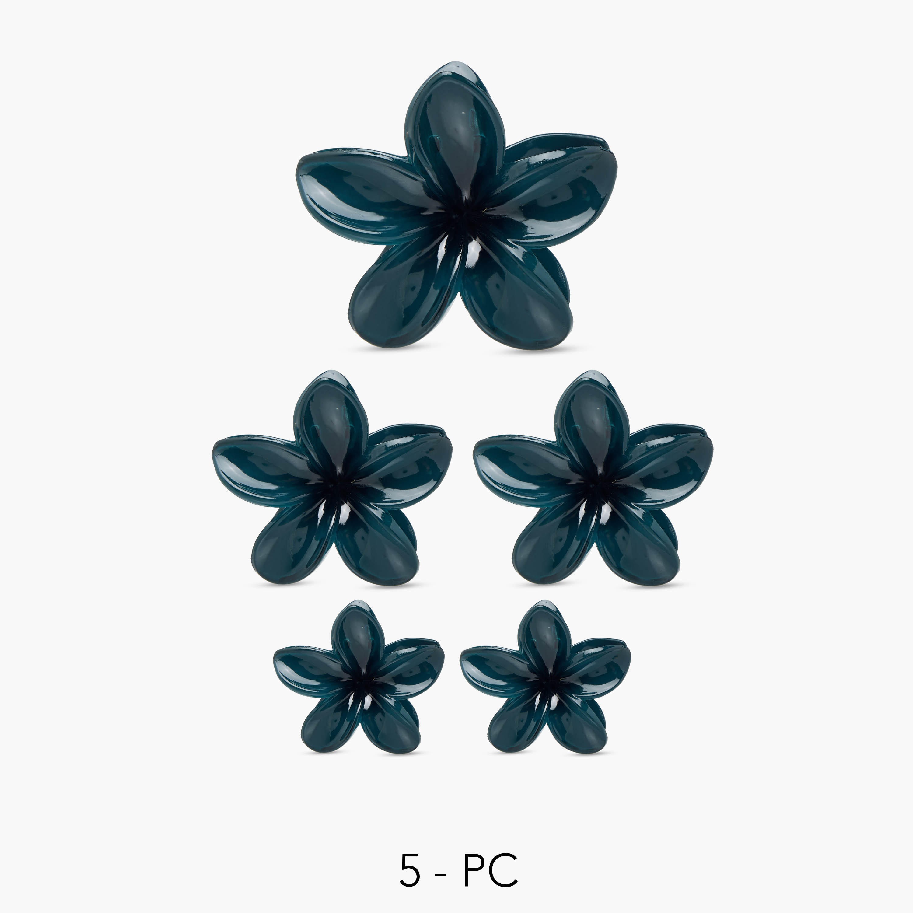 Set of 5 - Floral Shaped Hair Clamp-women-hairaccessories-clamps-image-1