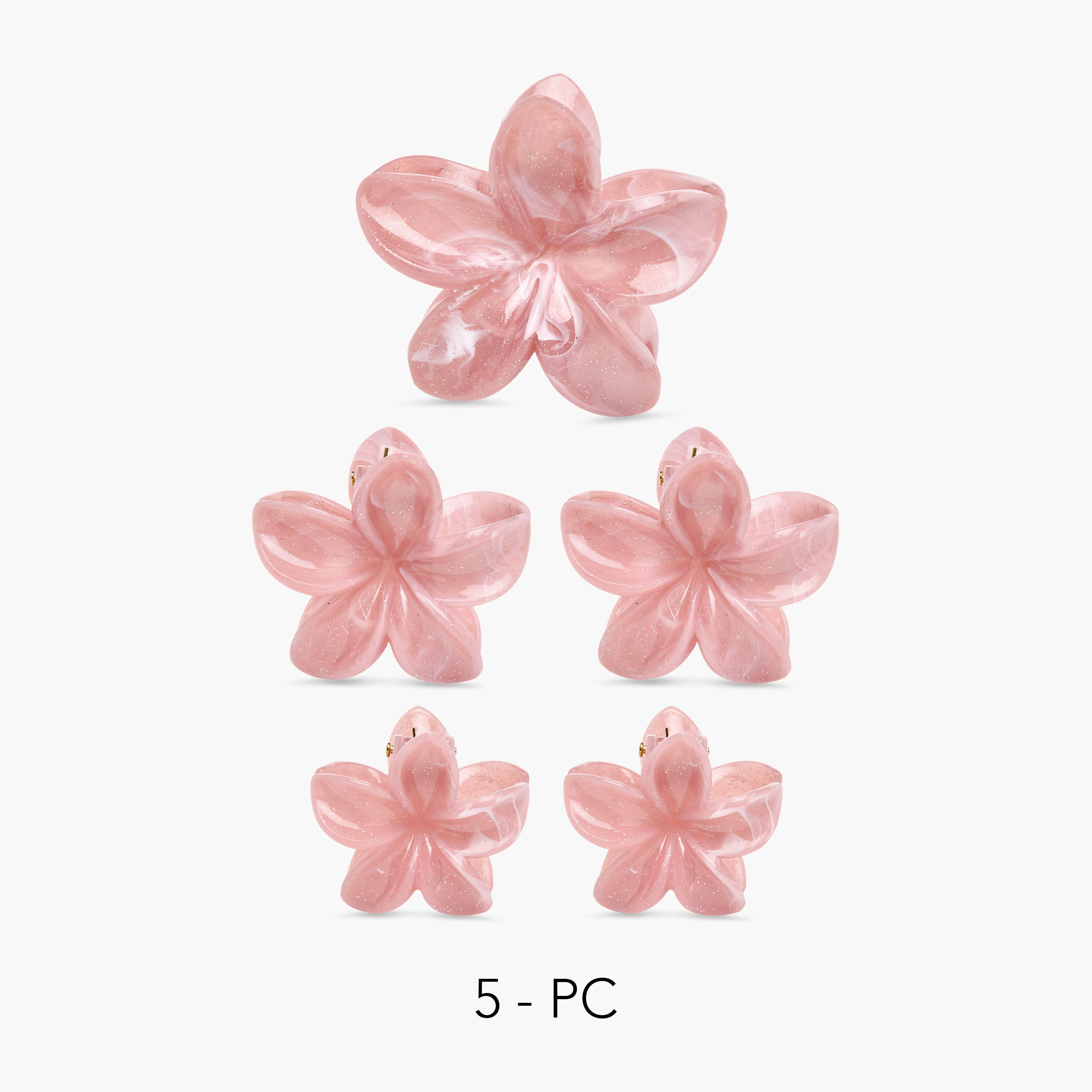 Set of 5 - Floral Shaped Hair Clamp-women-hairaccessories-clamps-image-1