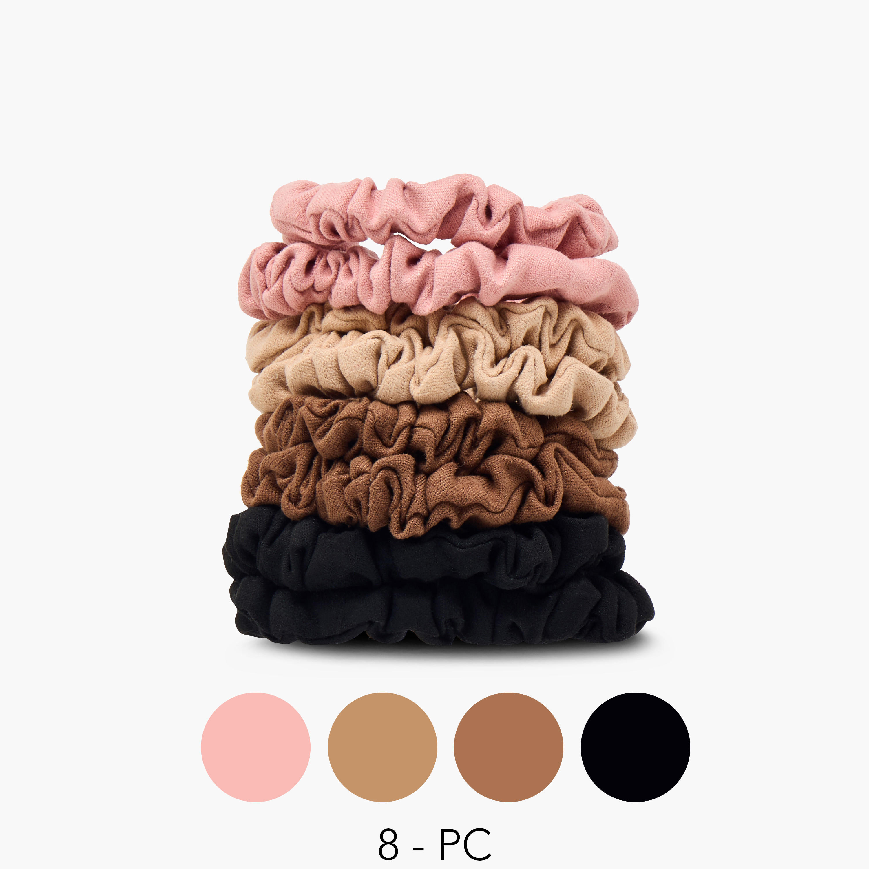 Set of 8 - Suede Textured Scrunchie-women-hairaccessories-scrunchies-image-1