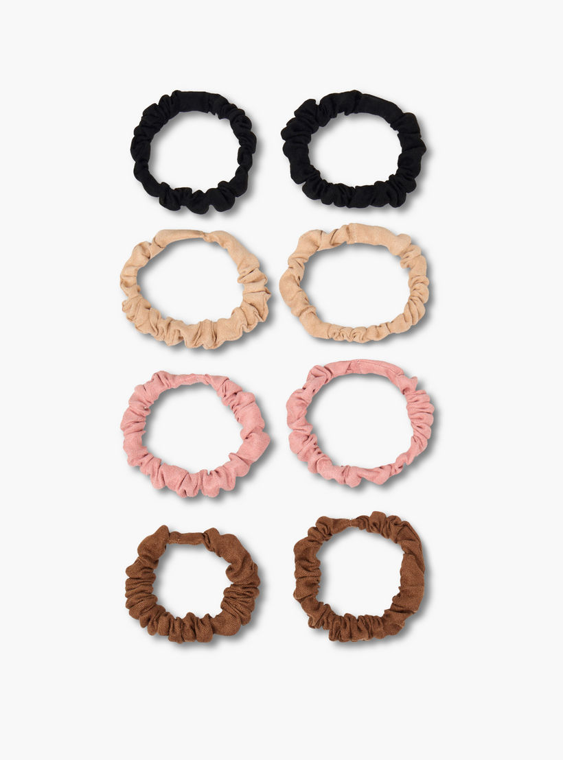 Set of 8 - Suede Textured Scrunchie-women-hairaccessories-scrunchies-image-3