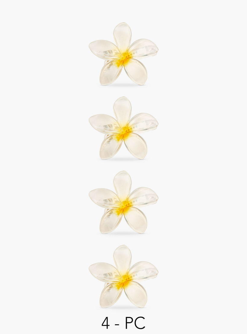 مشبك شعر بتصميم زهرة - طقم 4 قطع-women-hairaccessories-clamps-image-1