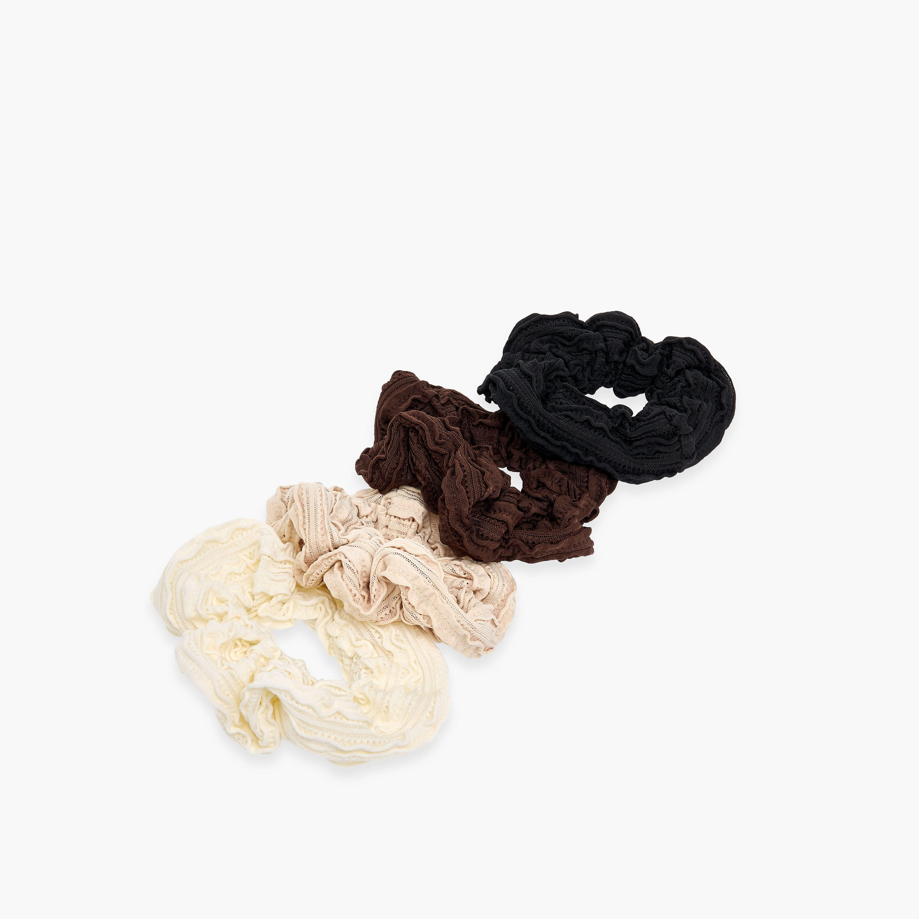 ربطات شعر سكرانشي بارزة الملمس - طقم من 4 قطع-women-hairaccessories-scrunchies-image-3