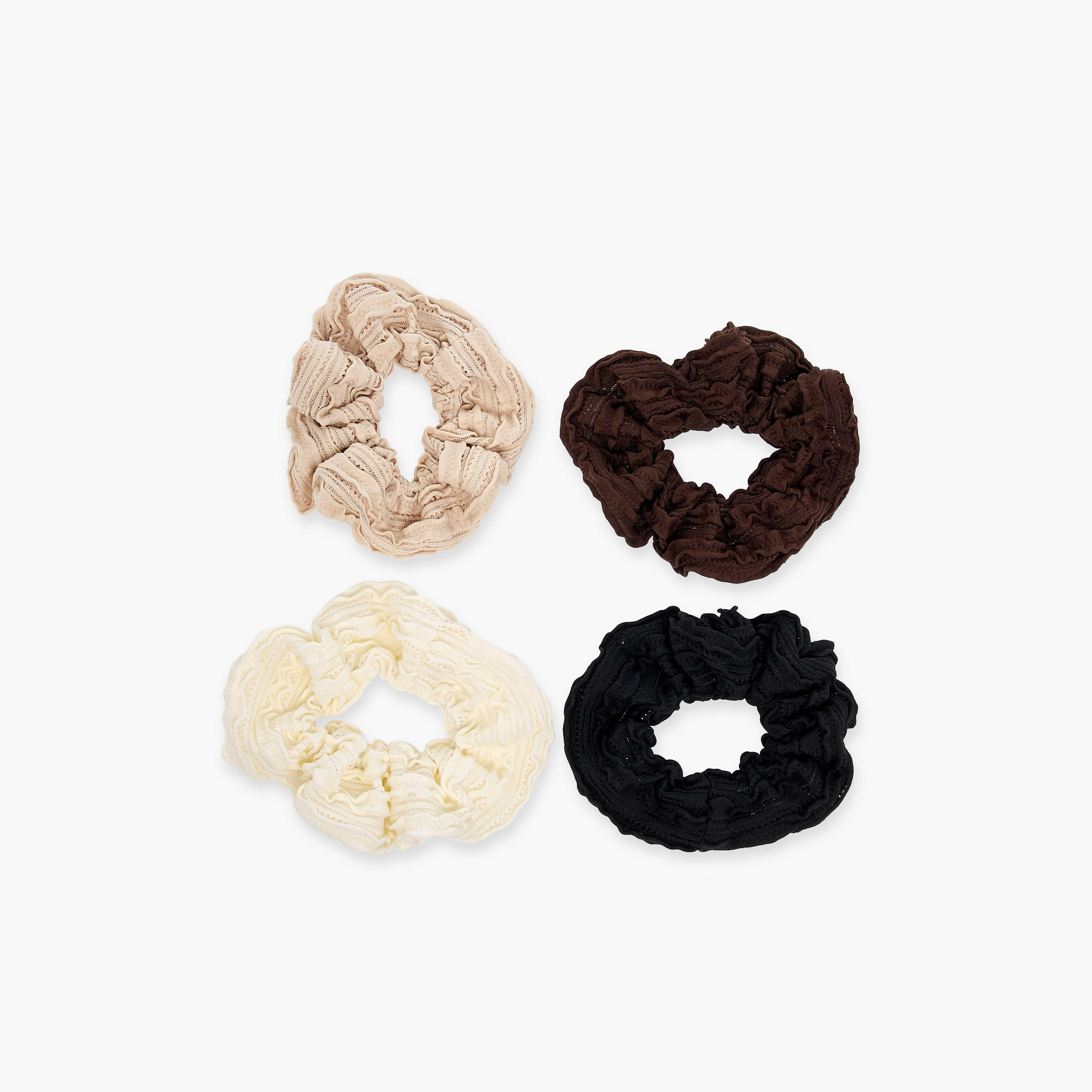 ربطات شعر سكرانشي بارزة الملمس - طقم من 4 قطع-women-hairaccessories-scrunchies-image-4