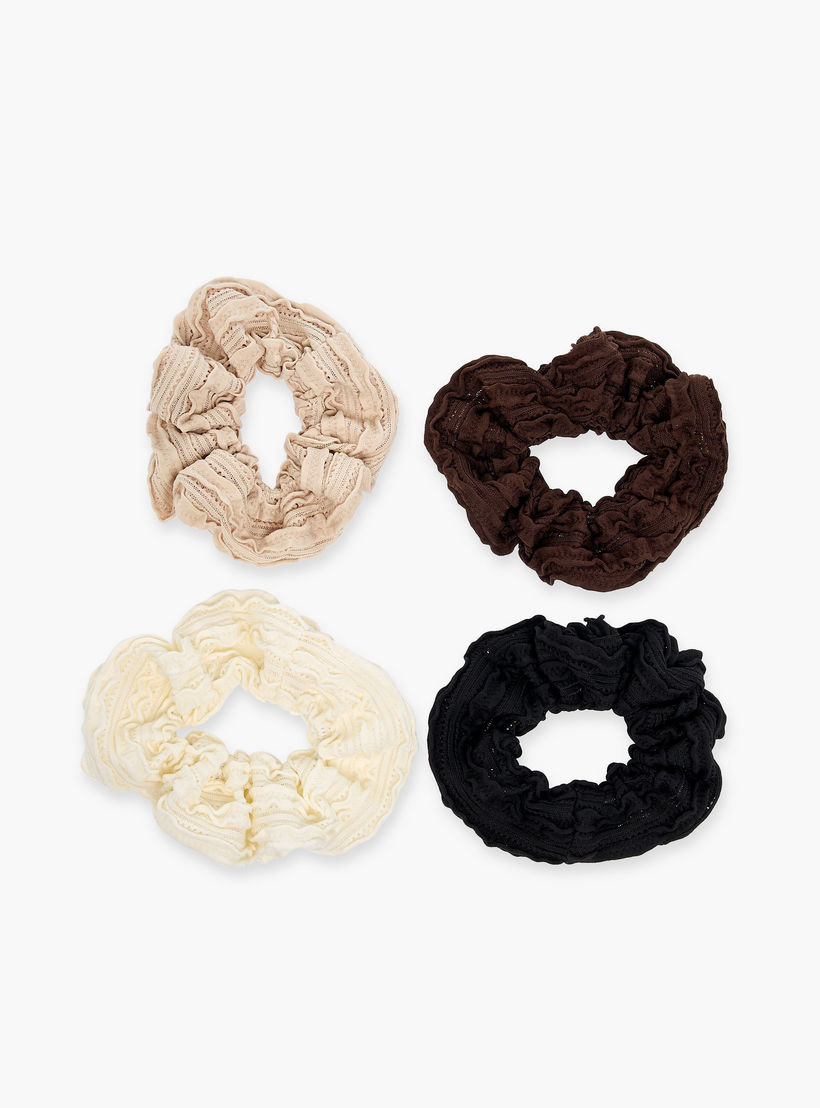 ربطات شعر سكرانشي بارزة الملمس - طقم من 4 قطع-women-hairaccessories-scrunchies-image-4