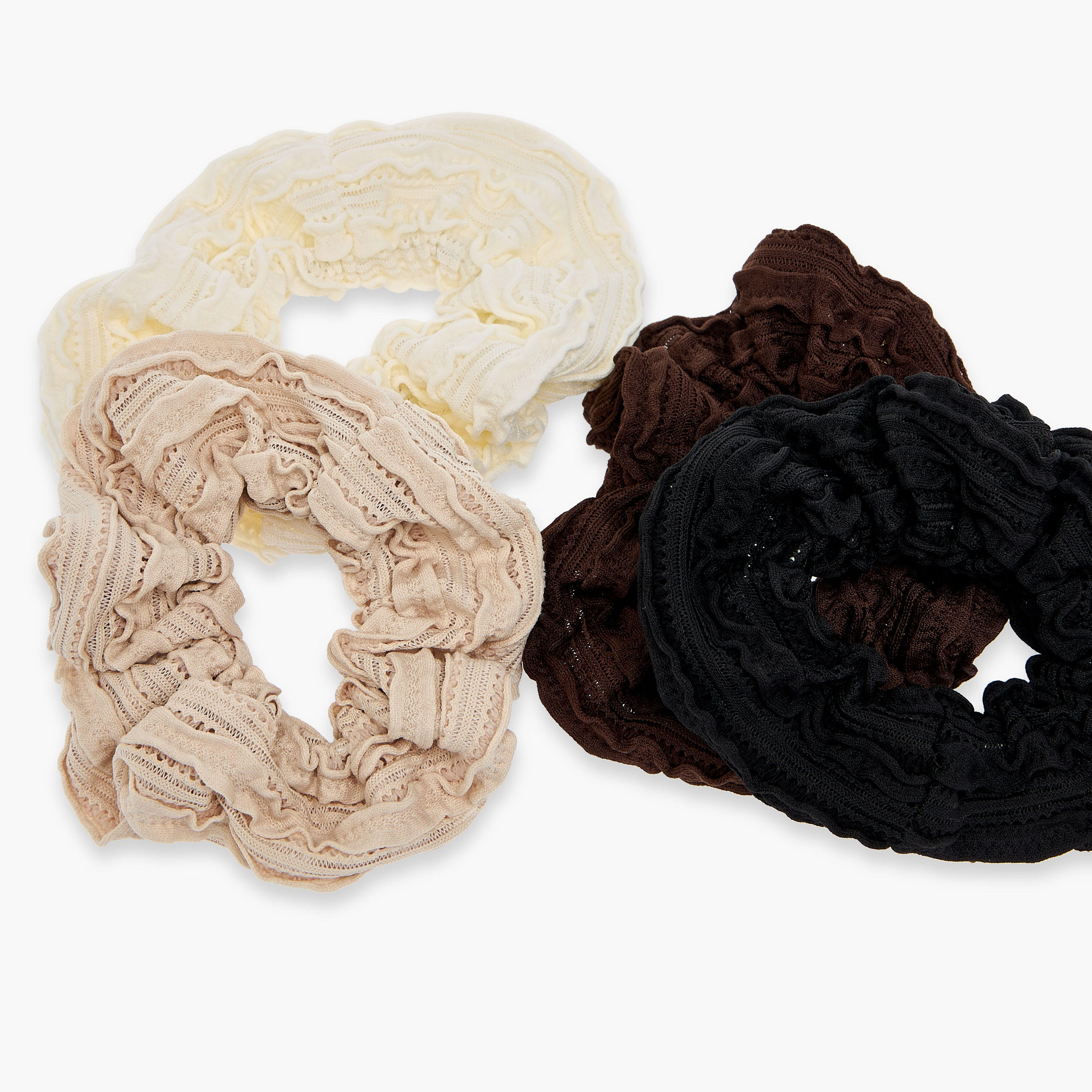 ربطات شعر سكرانشي بارزة الملمس -  طقم من 4 قطع-women-hairaccessories-scrunchies-image-5