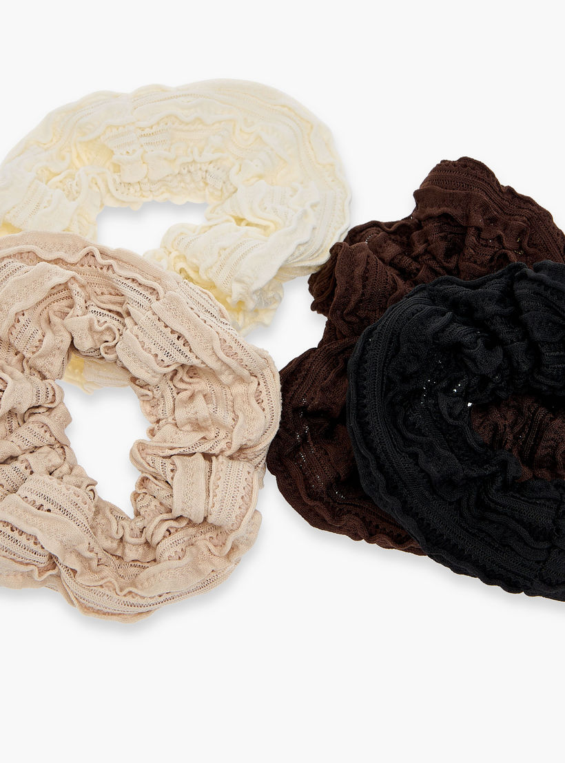 ربطات شعر سكرانشي بارزة الملمس - طقم من 4 قطع-women-hairaccessories-scrunchies-image-5
