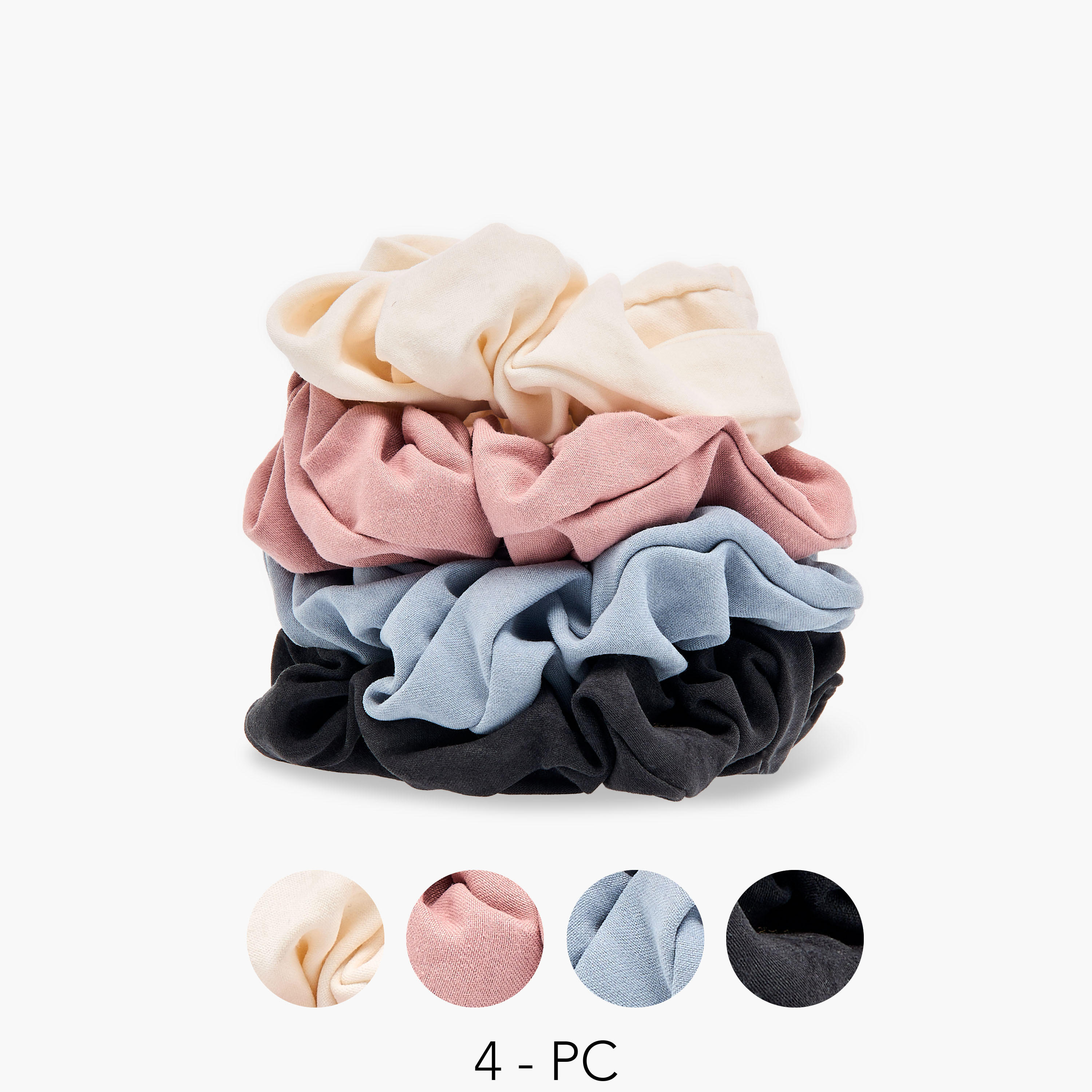 Set of 4 - Suede Hair Scrunchie-women-hairaccessories-scrunchies-image-1