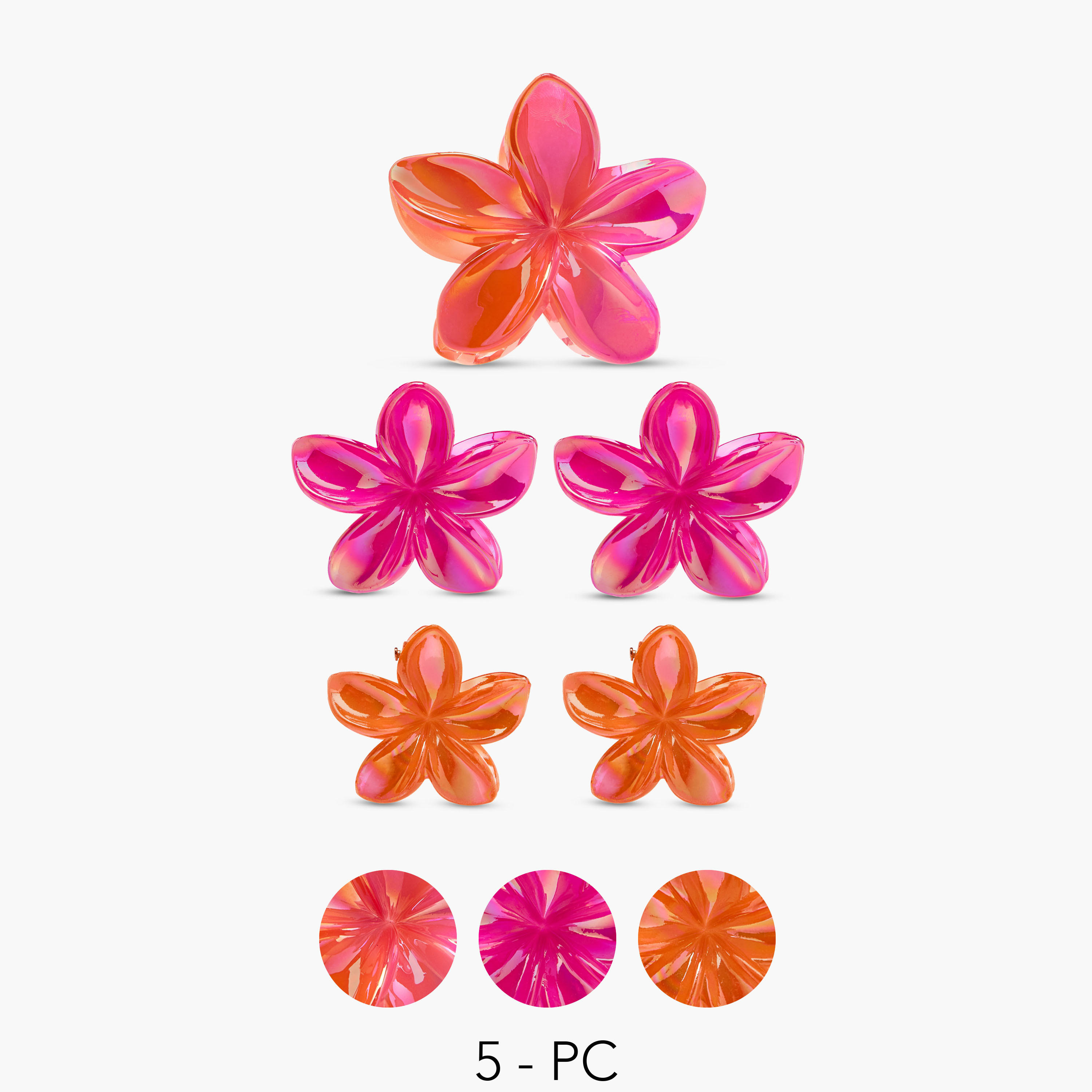 مجموعة مشابك شعر زهرية عدد 5-women-hairaccessories-clamps-image-1