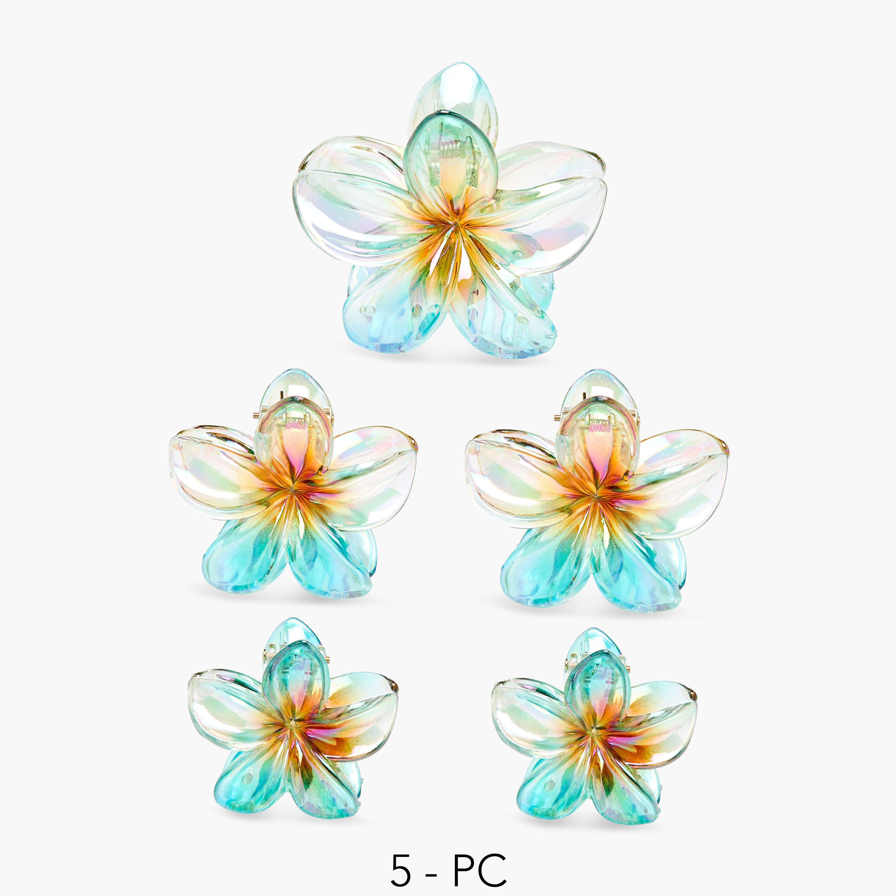 Set of 5 - Flower Hair Clamp-women-hairaccessories-clamps-image-1