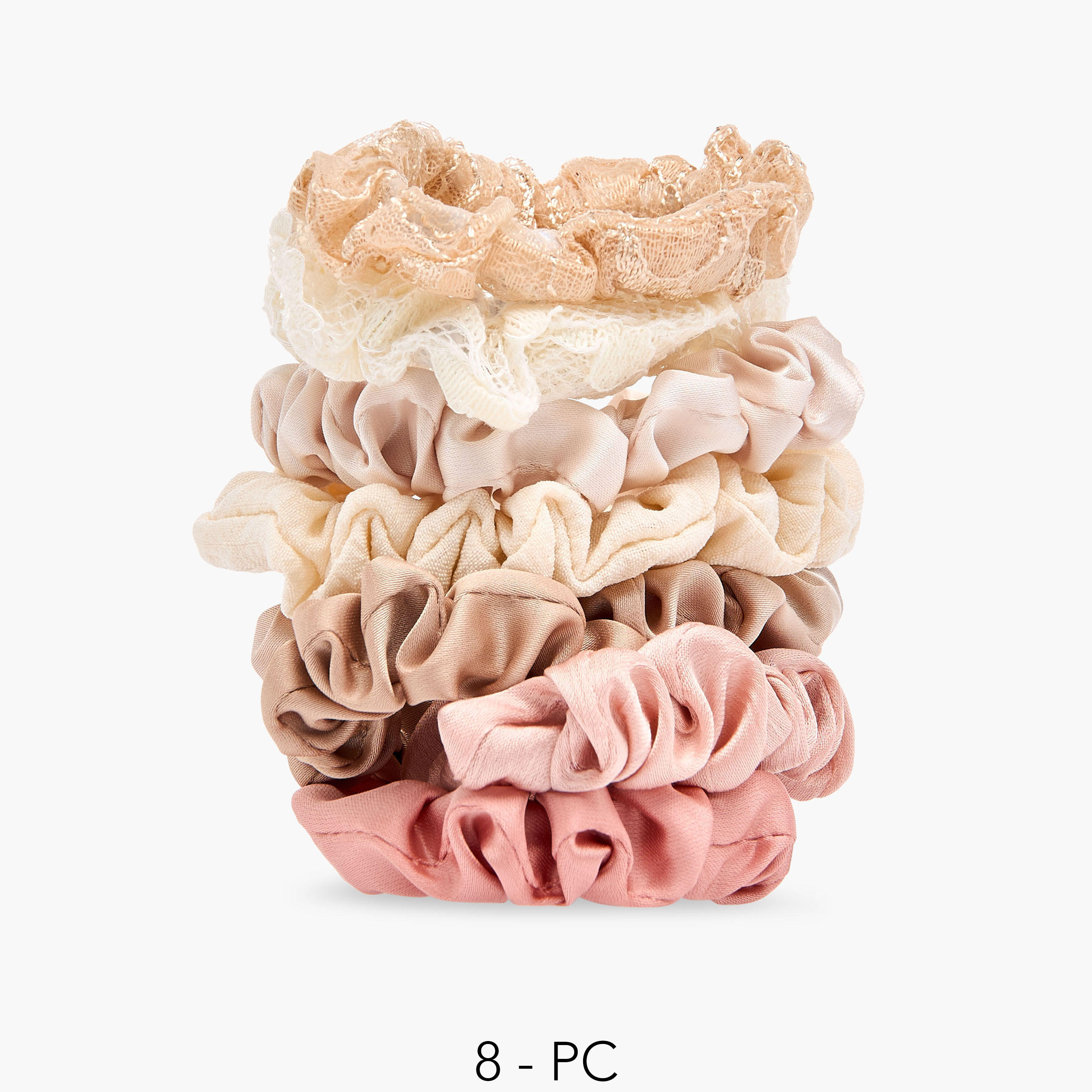 ربطة شعر سكرانشي متنوعة - طقم من 8 قطع-women-hairaccessories-scrunchies-image-1