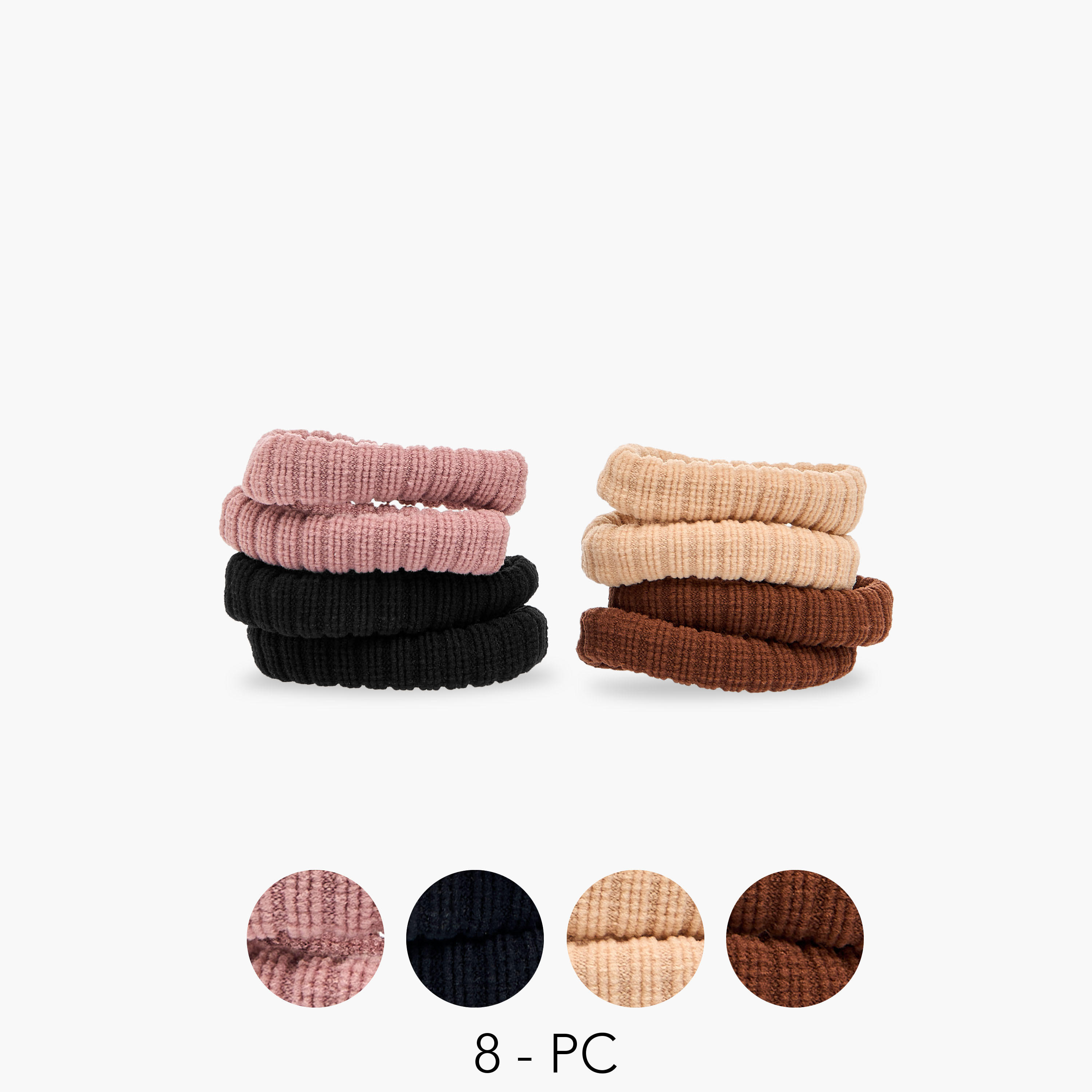 طقم ربطات شعر 8 قطع بارزة الملمس-women-hairaccessories-scrunchies-image-1