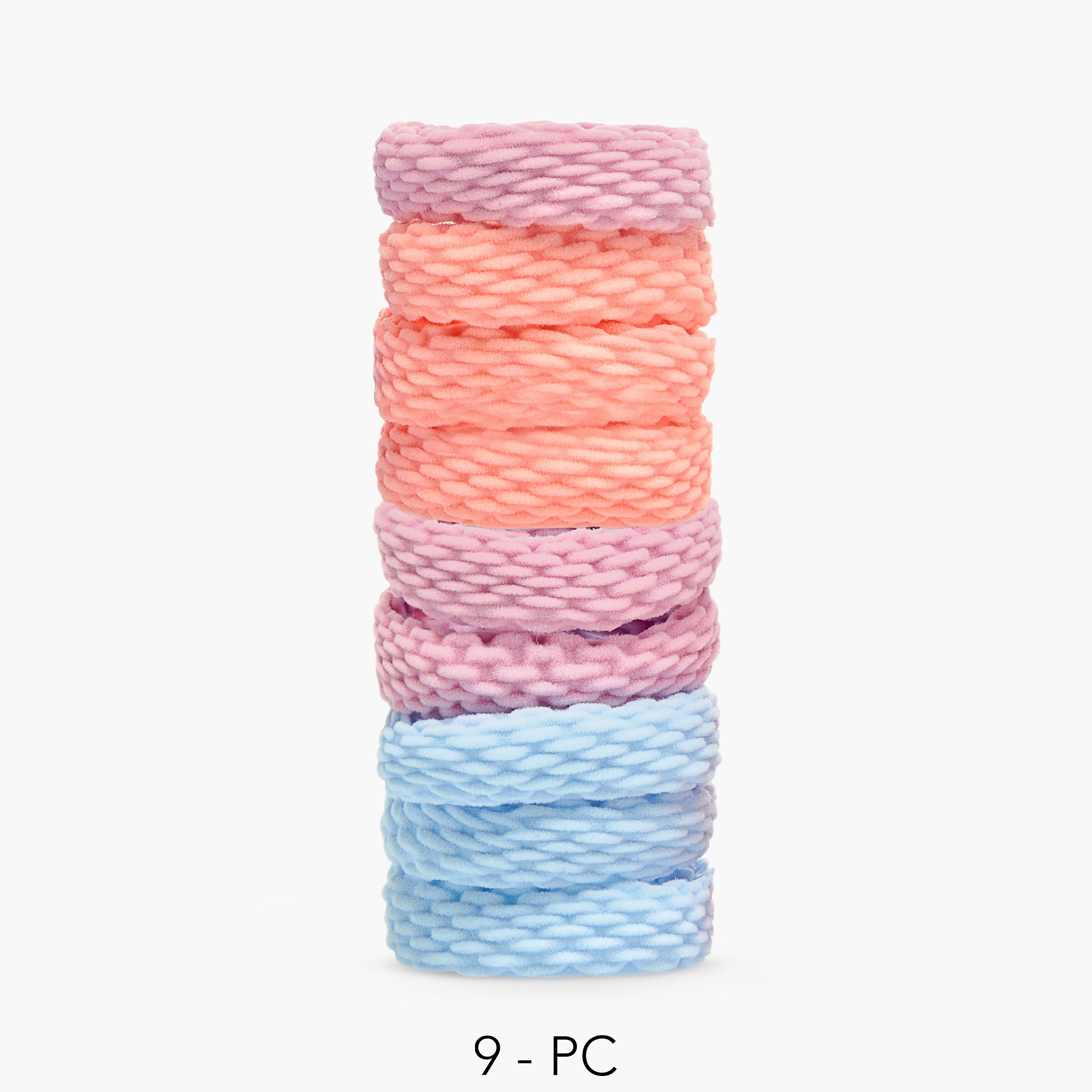 طقم ربطات شعر 9 قطع بارزة الملمس-women-hairaccessories-scrunchies-image-6