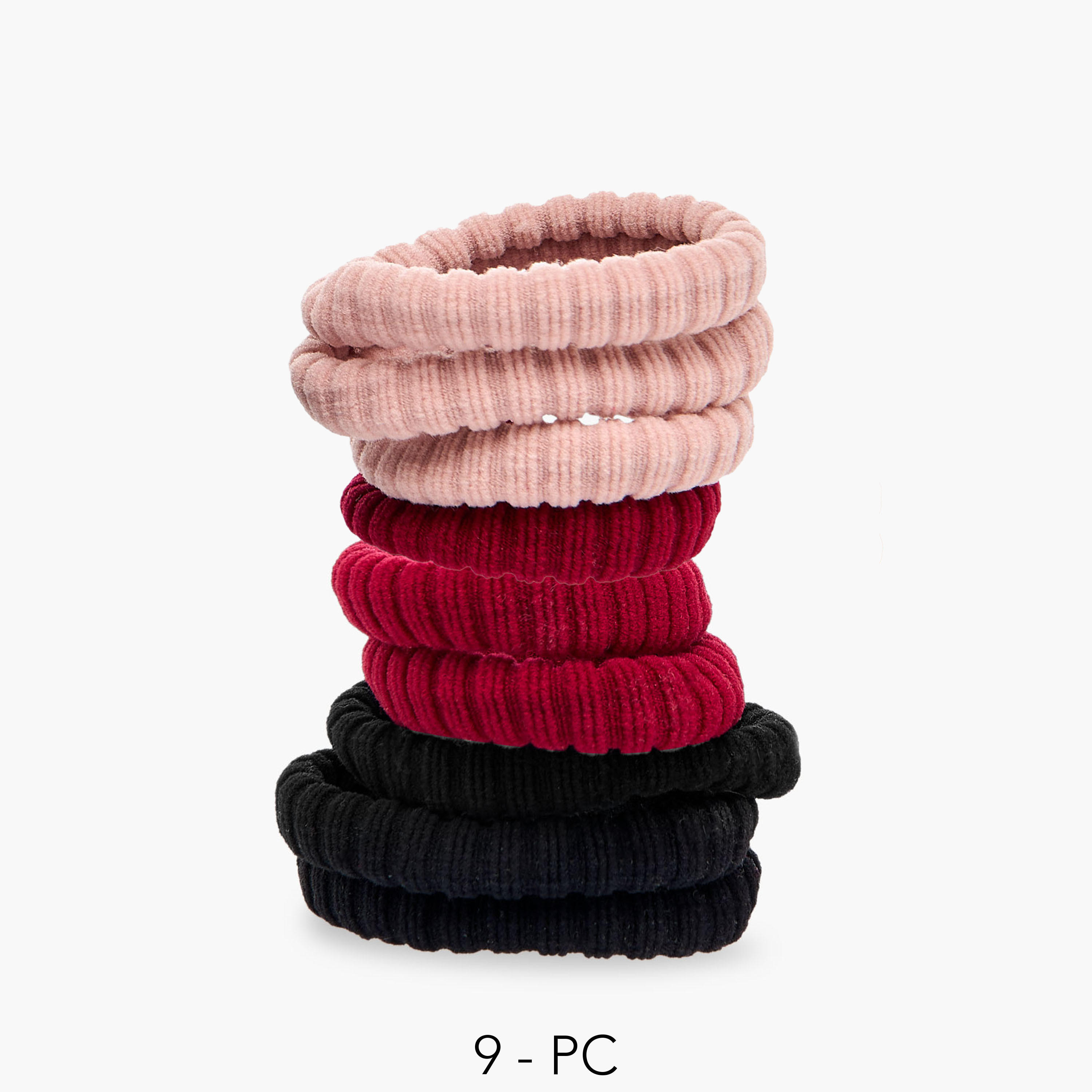 Pack of 9 - Textured Hair Tie-women-hairaccessories-scrunchies-image-1