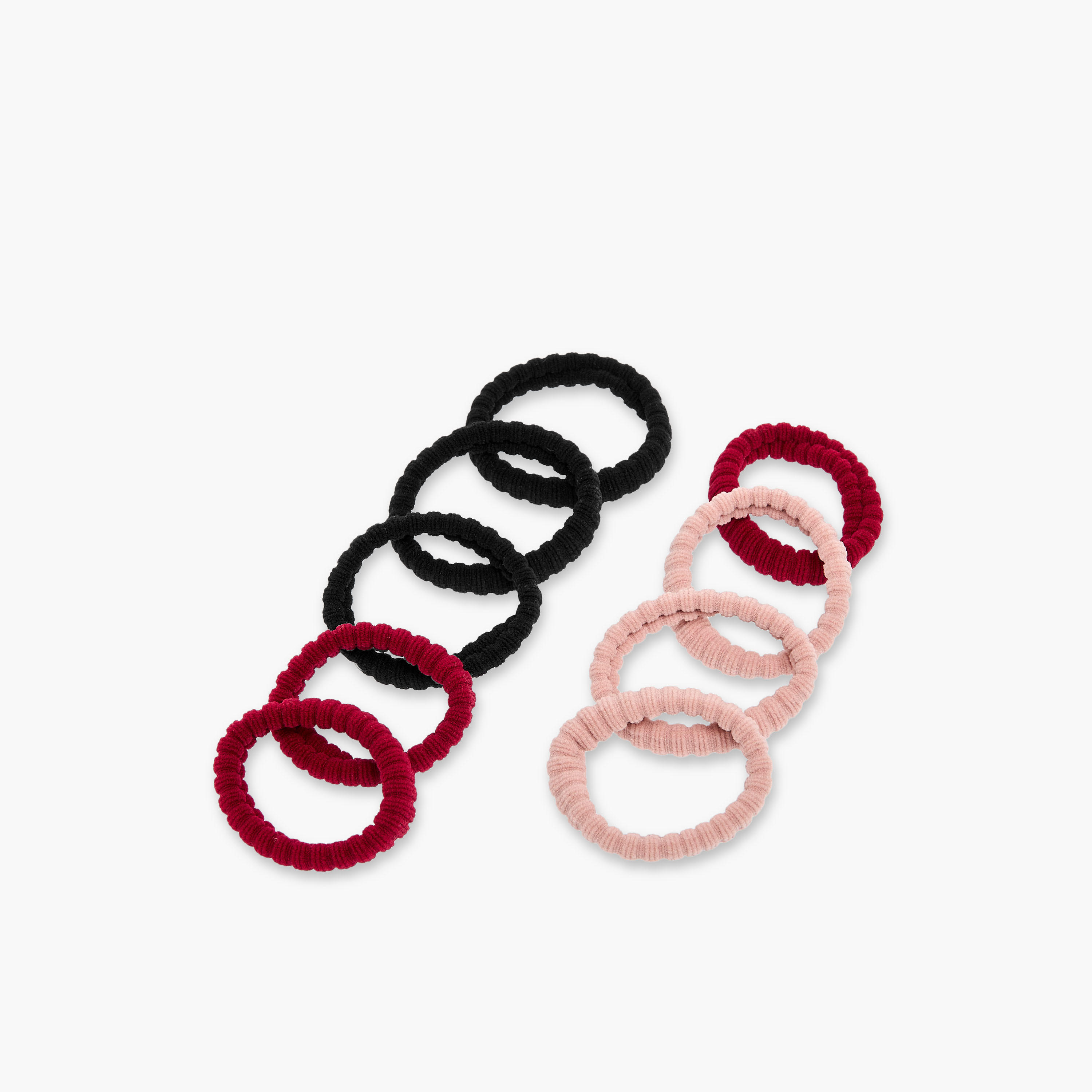 Pack of 9 - Textured Hair Tie-women-hairaccessories-scrunchies-image-3