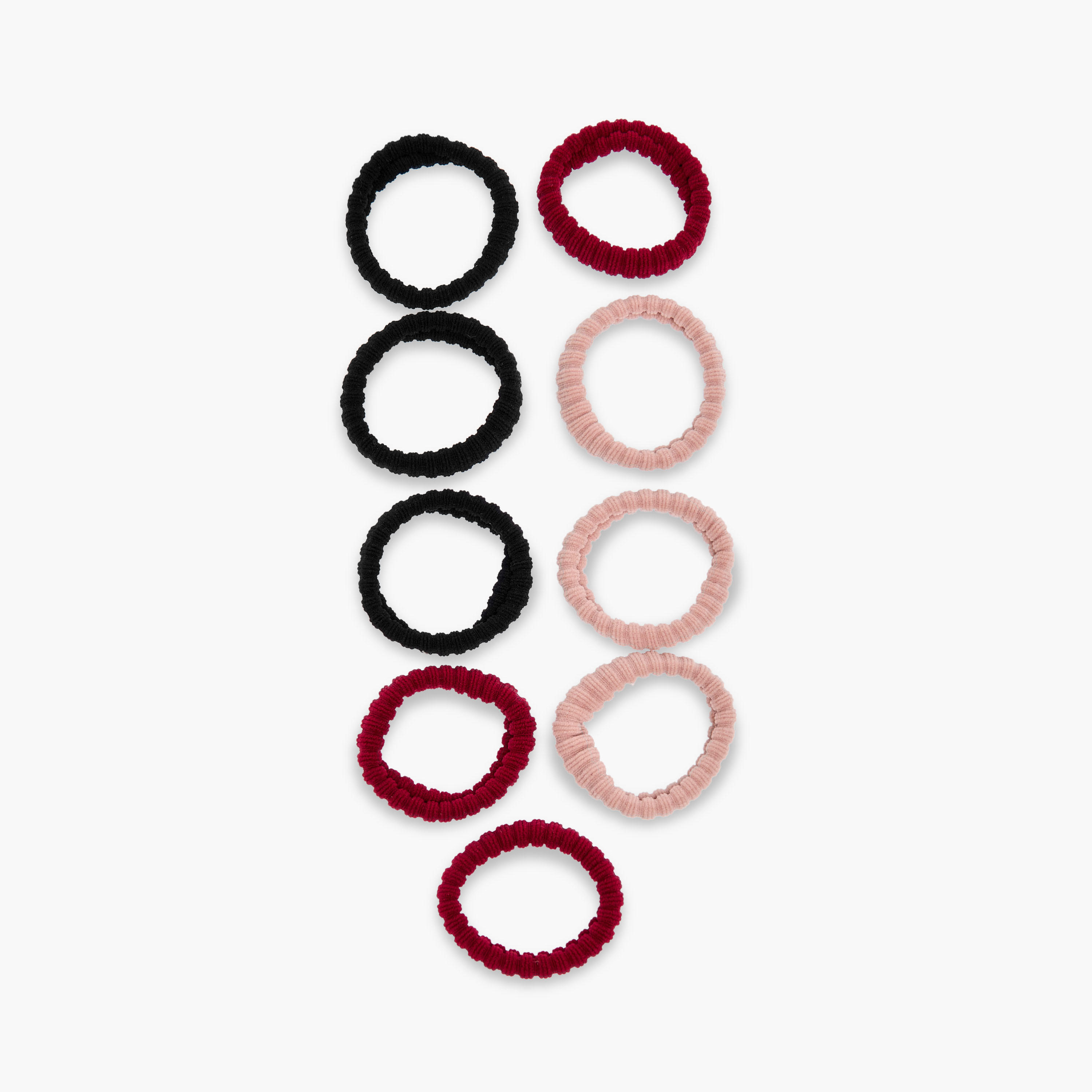 Pack of 9 - Textured Hair Tie-women-hairaccessories-scrunchies-image-4