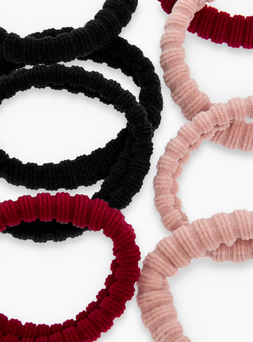 Pack of 9 - Textured Hair Tie-women-hairaccessories-scrunchies-image-5