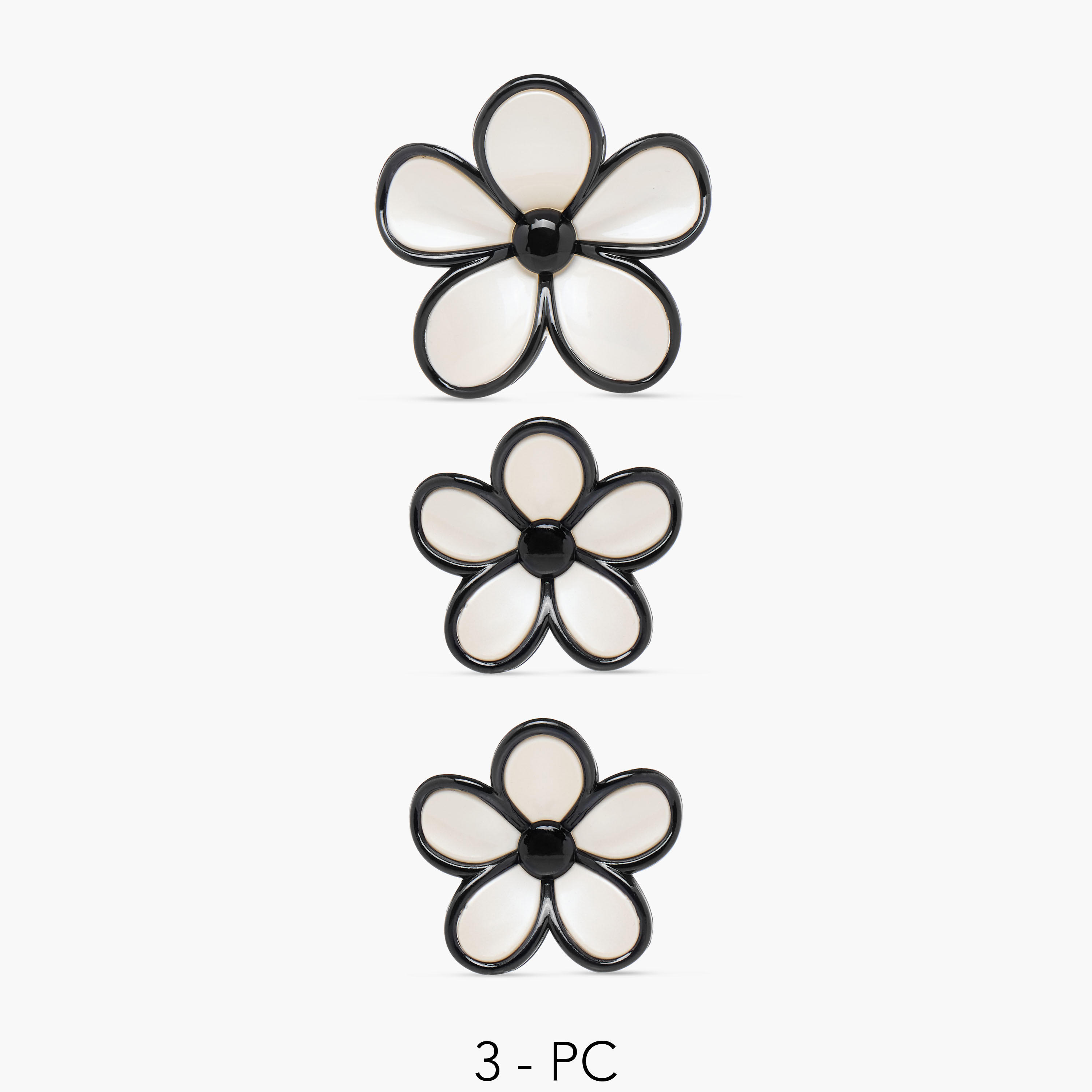 Set of 3 - Contrast Detail Floral Hair Clamp-women-hairaccessories-clamps-image-1