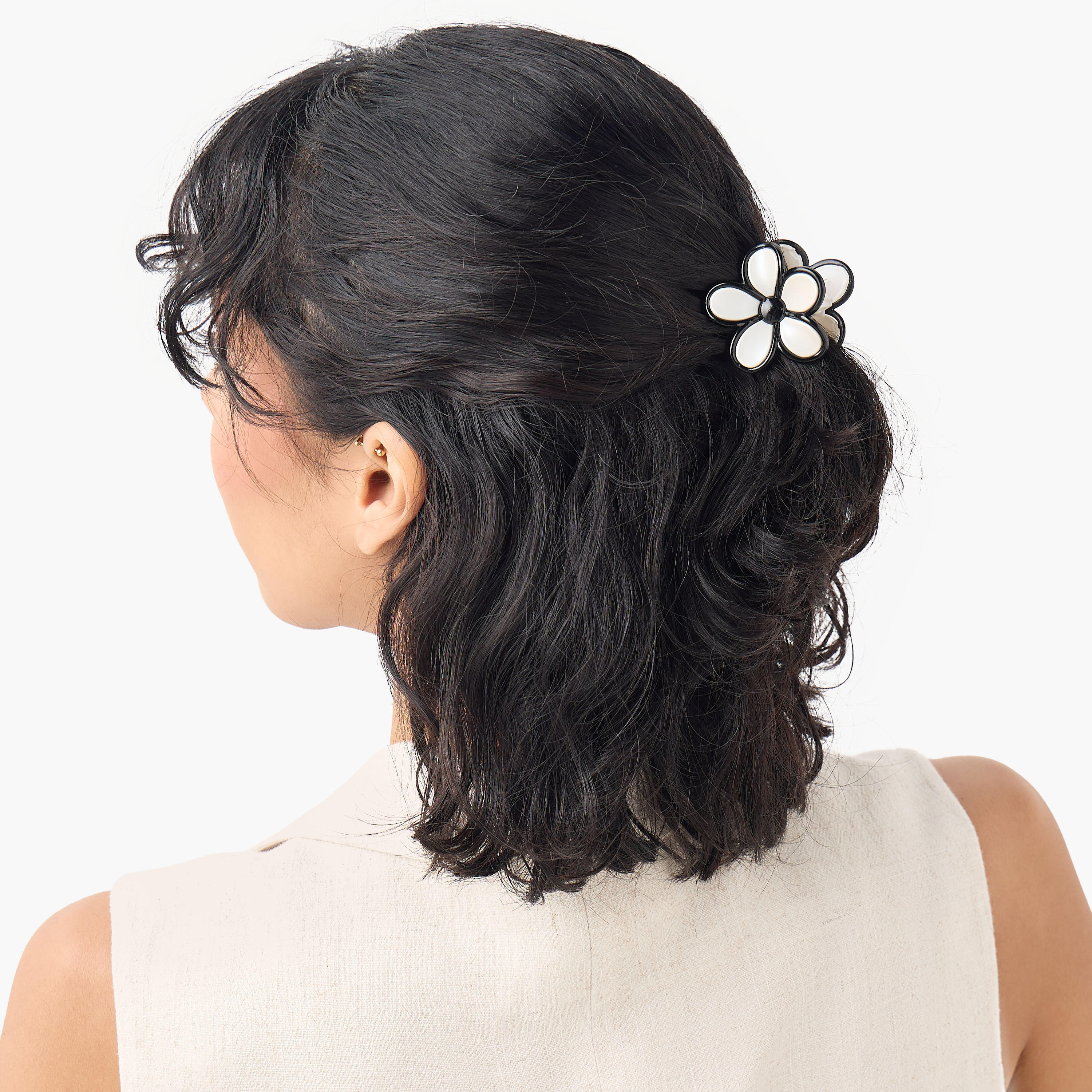 Set of 3 - Contrast Detail Floral Hair Clamp-women-hairaccessories-clamps-image-2