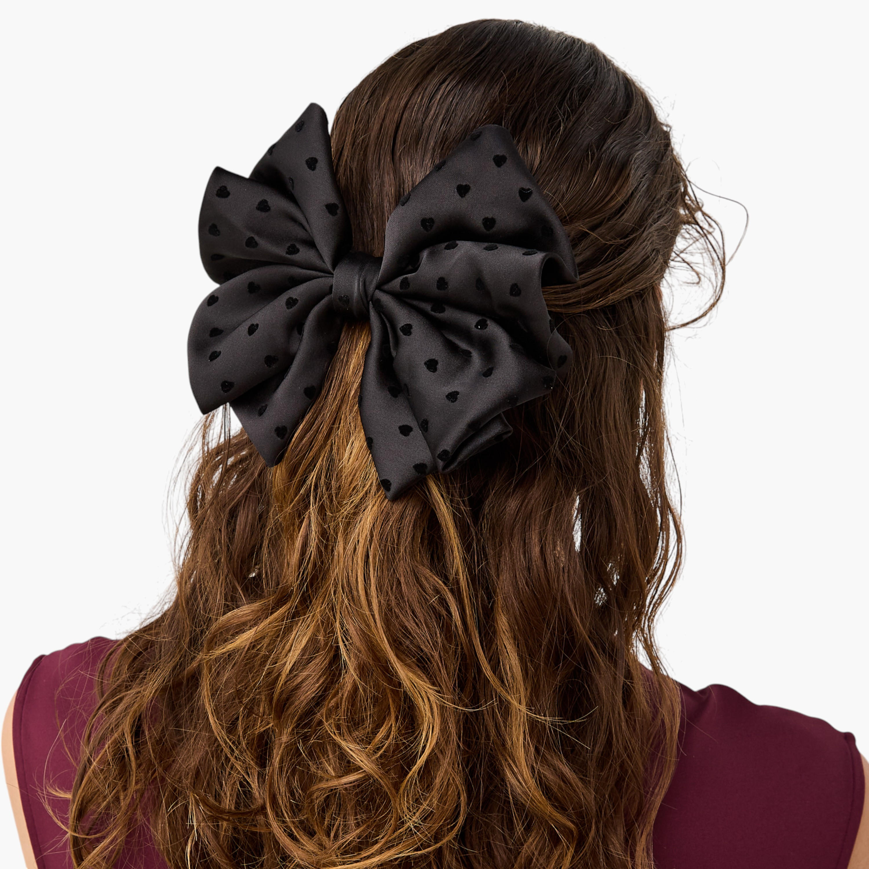مشبك شعر فيونكة بارزة الملمس بقلوب-women-hairaccessories-clips-image-2