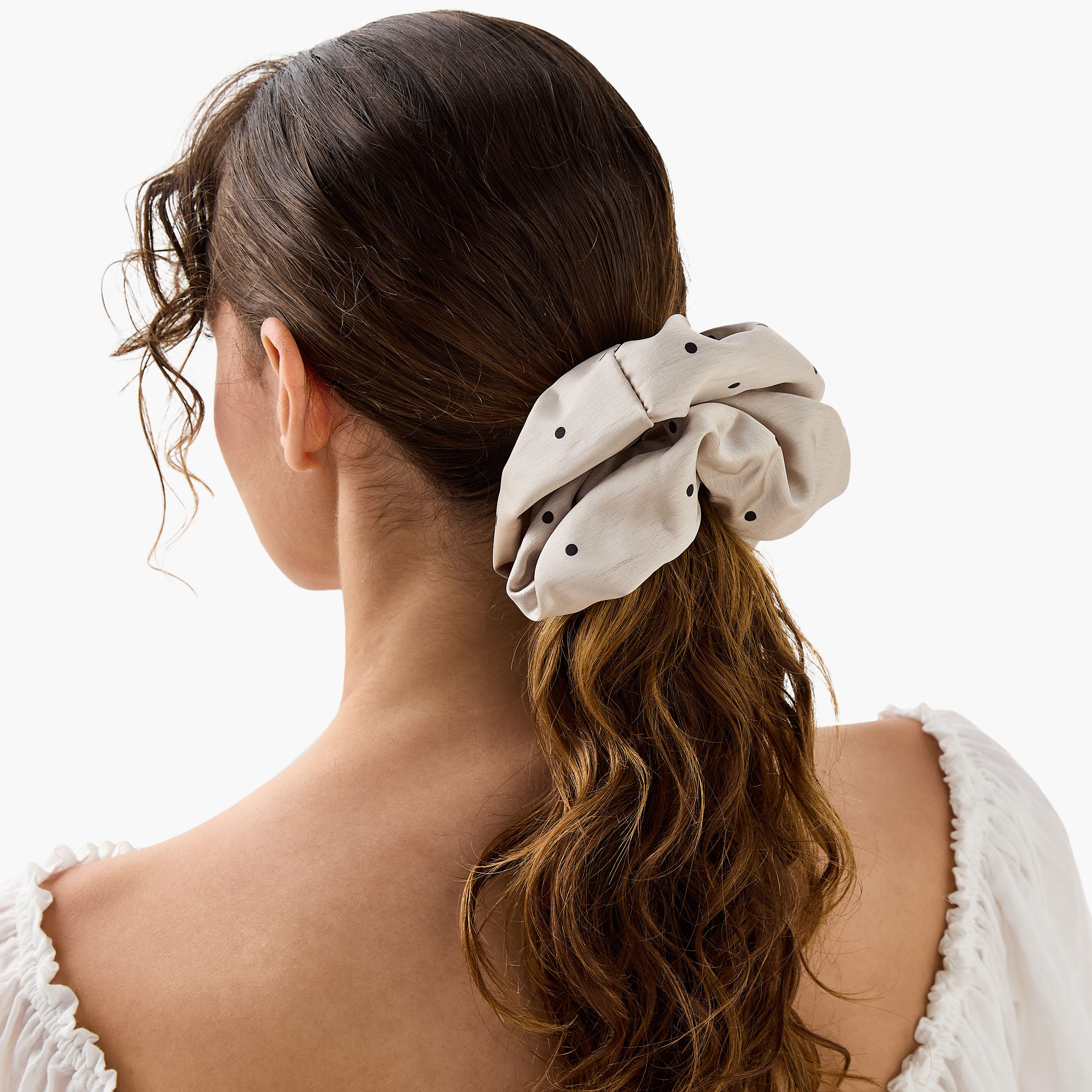 Polka Dot Hair Scrunchie-women-hairaccessories-image-2