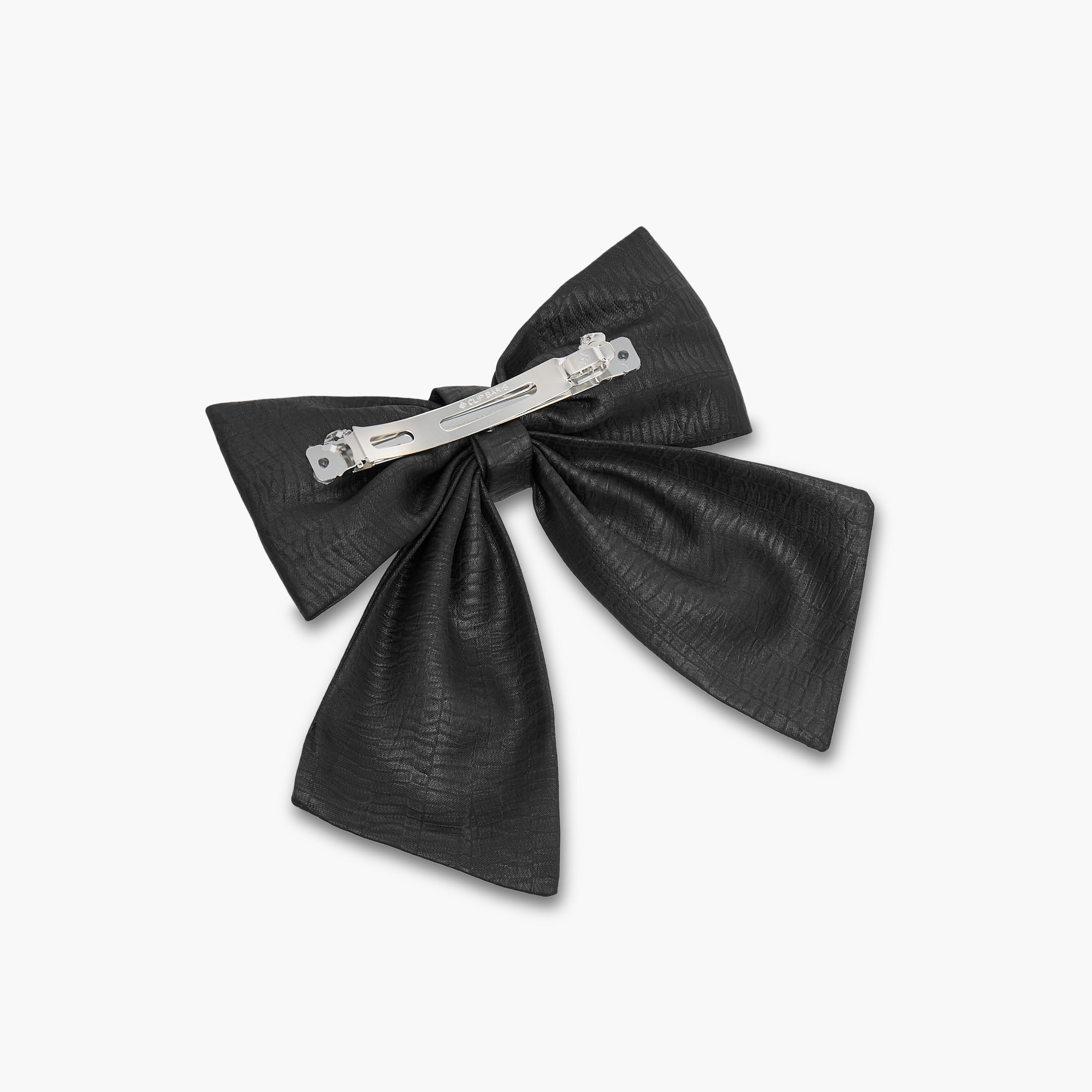 Textured Bow Barrette Hair Clip-women-hairaccessories-image-4