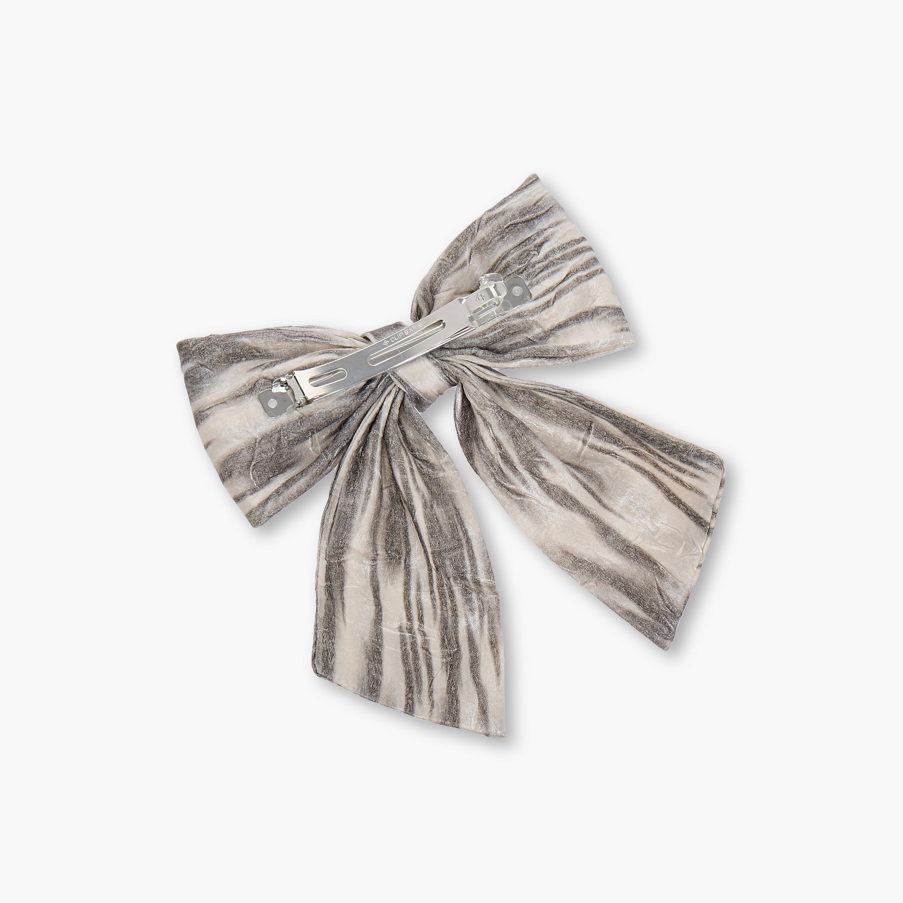 مشبك شعر باريت بارز الملمس مقلّم بتصميم فيونكة-women-hairaccessories-image-1