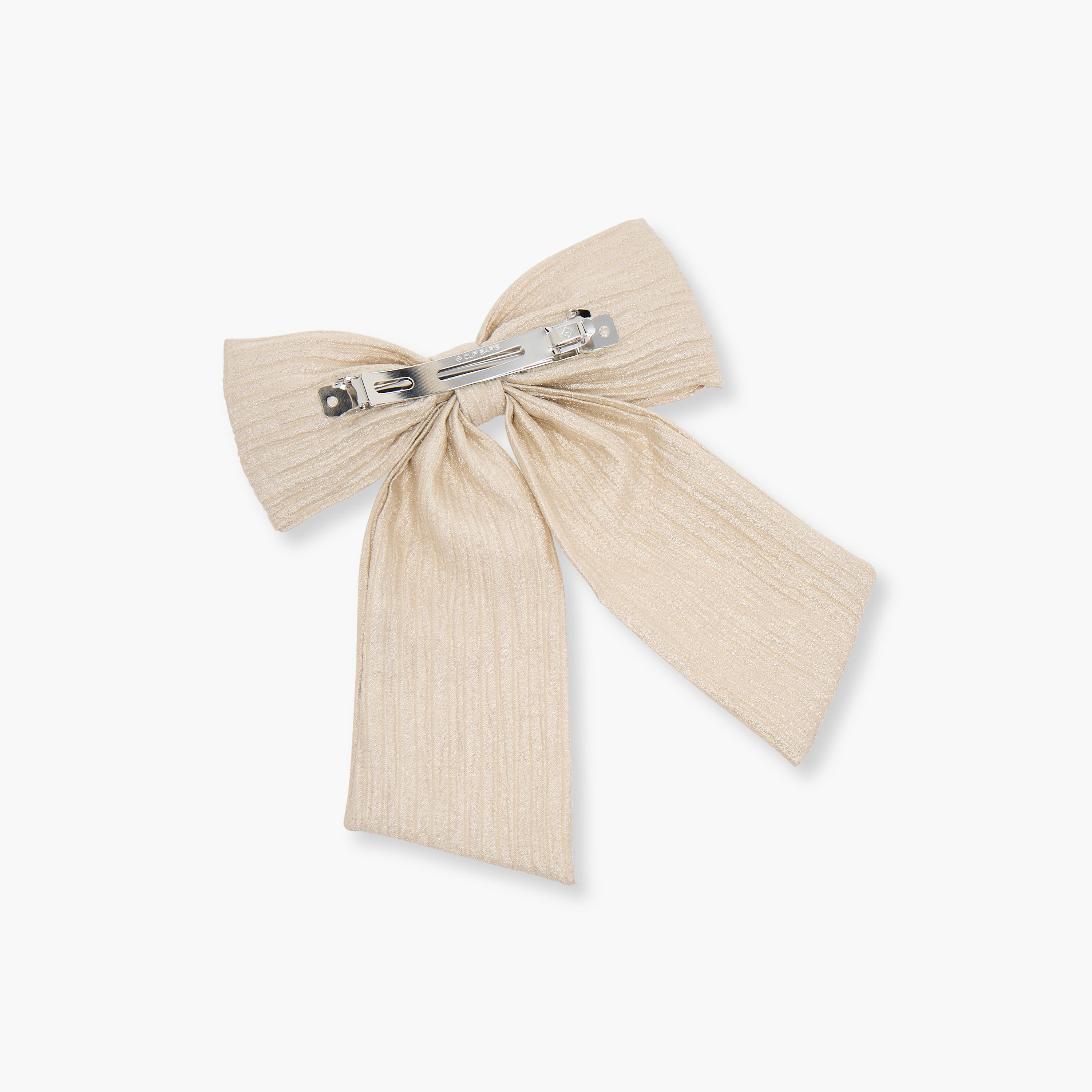 Textured Bow Barrette Hair Clip-women-hairaccessories-image-1