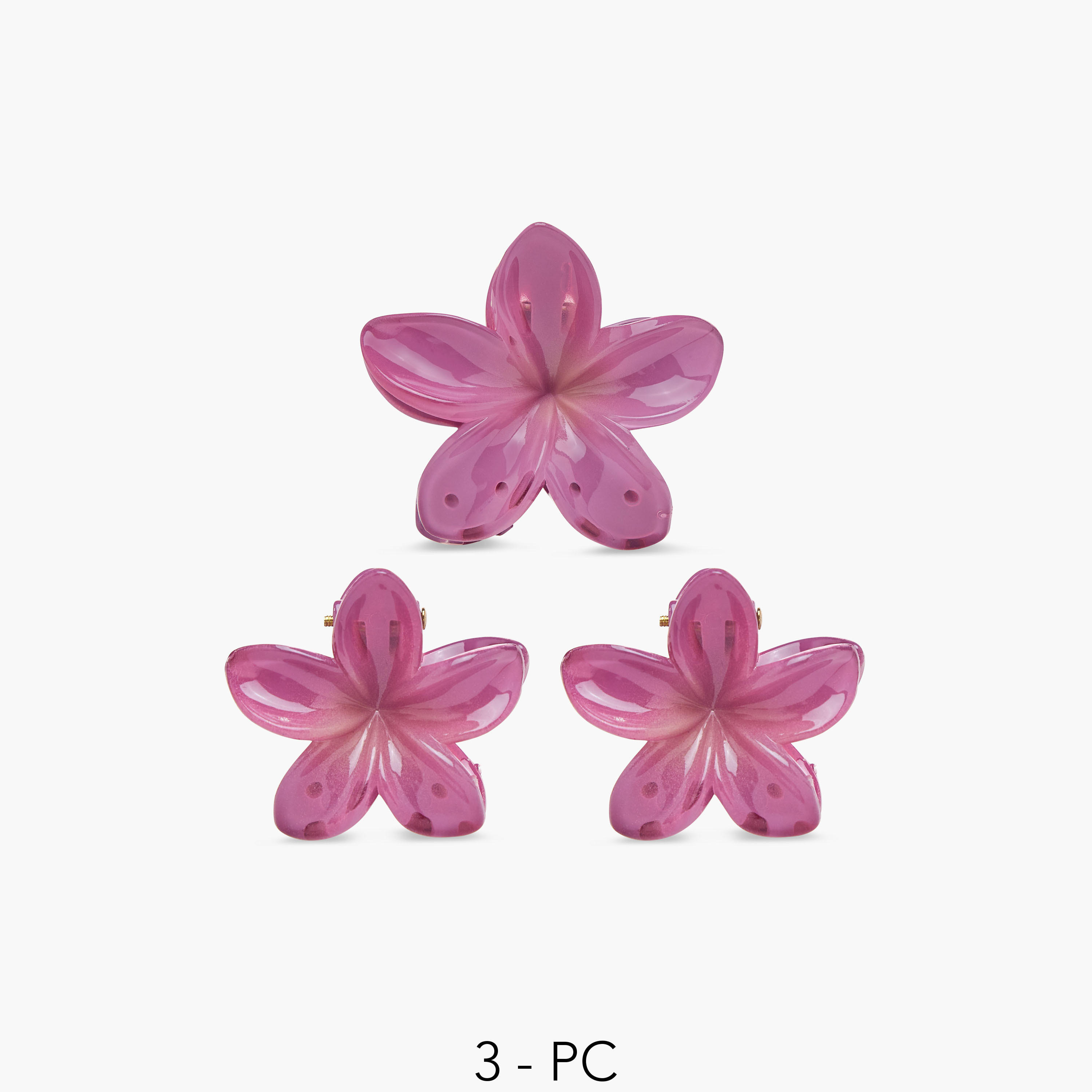 Set of 3 - Flower Hair Clamp-women-hairaccessories-clamps-image-1