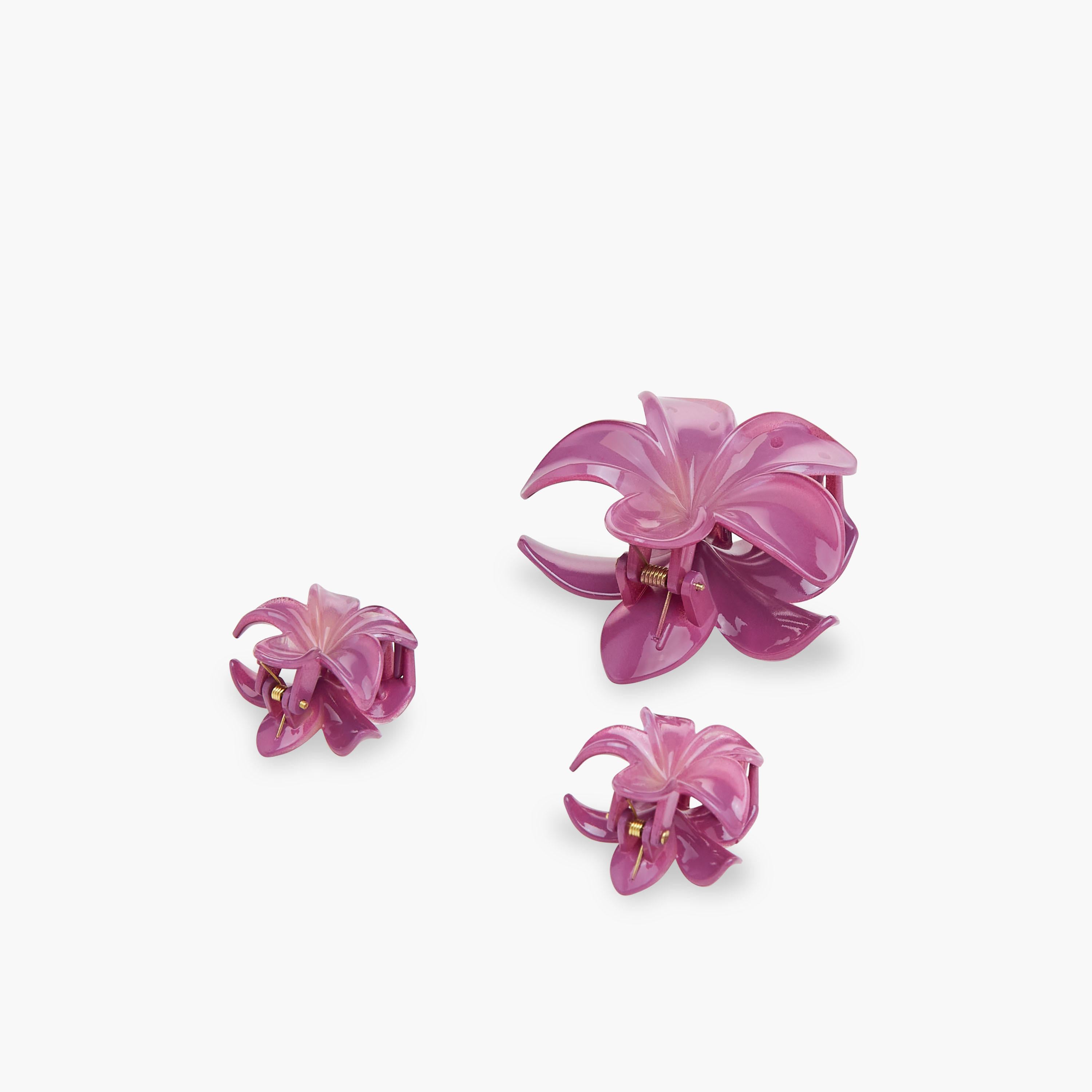 Set of 3 - Flower Hair Clamp-women-hairaccessories-clamps-image-4