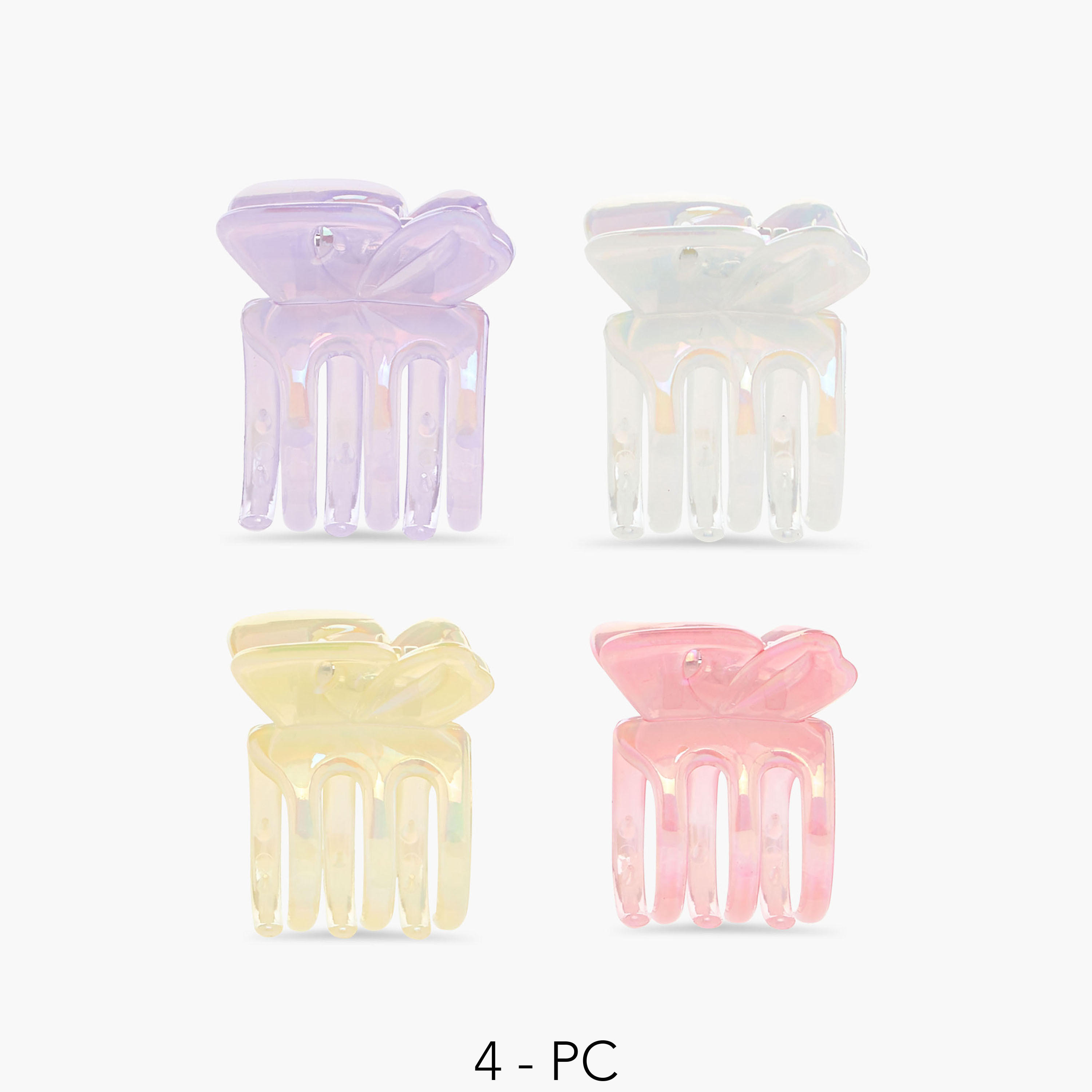 مشابك شعر بتصميم فراشة من جلو - طقم 4 قطع-women-hairaccessories-clamps-image-1