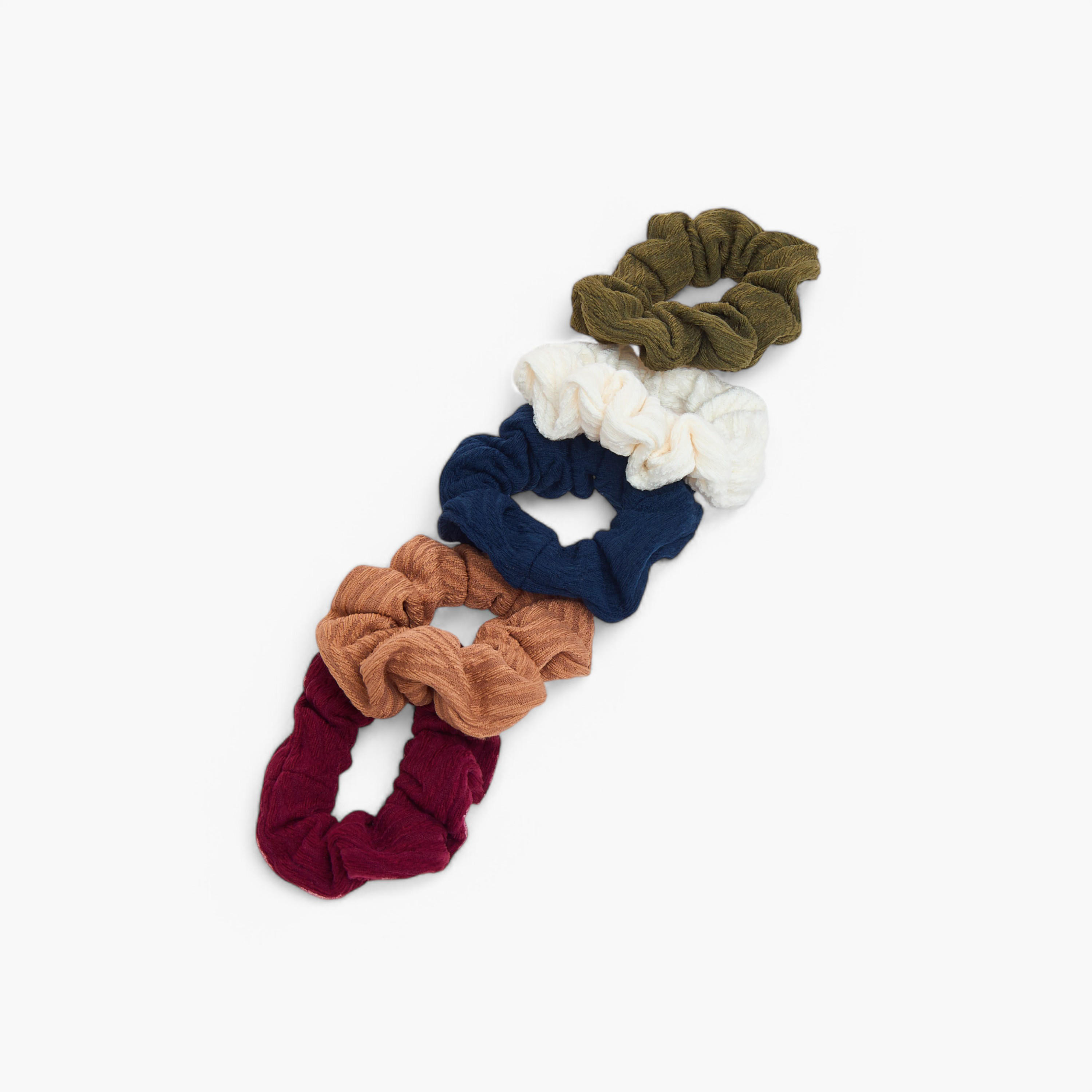 Set of 5 - Gloo Textured Scrunchie-women-hairaccessories-scrunchies-image-2