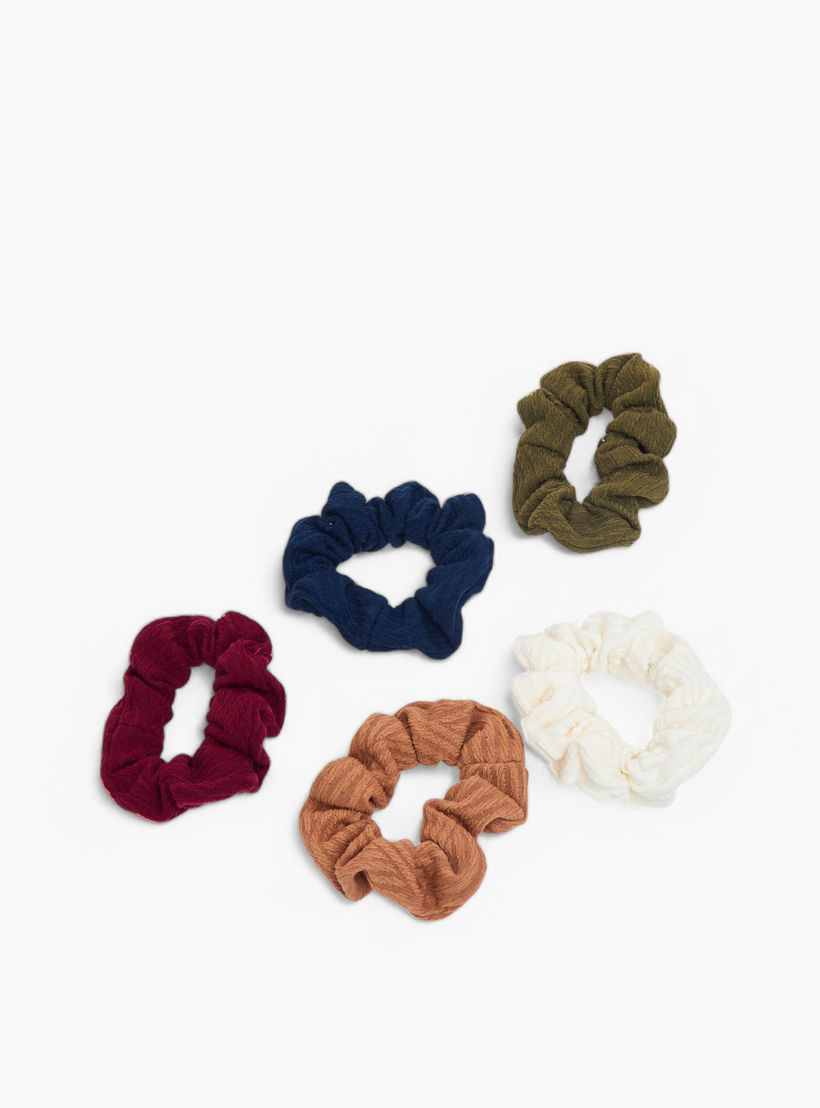 Set of 5 - Gloo Textured Scrunchie-women-hairaccessories-scrunchies-image-3