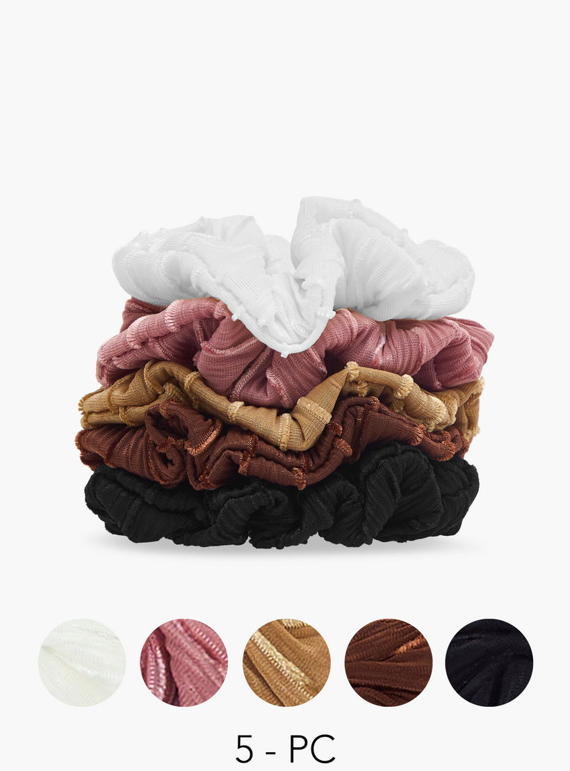 سكرنشي شعر مضلعة من جلوو - مجموعة من 5-women-hairaccessories-image-4