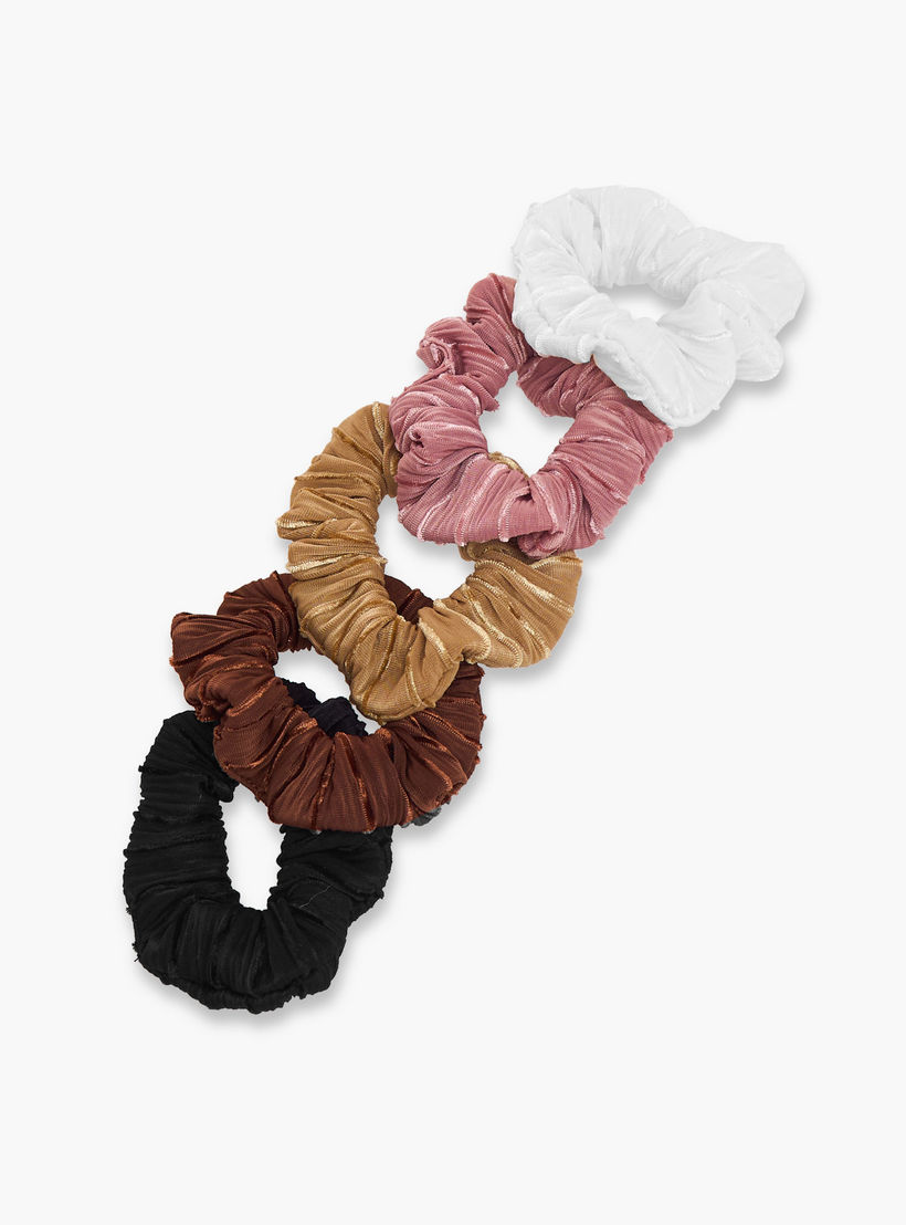 سكرنشي شعر مضلعة من جلوو - مجموعة من 5-women-hairaccessories-image-3