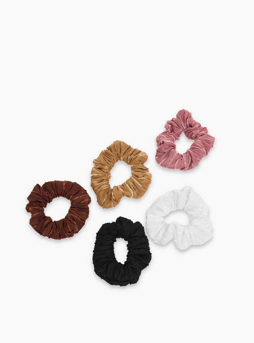 سكرنشي شعر مضلعة من جلوو - مجموعة من 5-women-hairaccessories-image-2