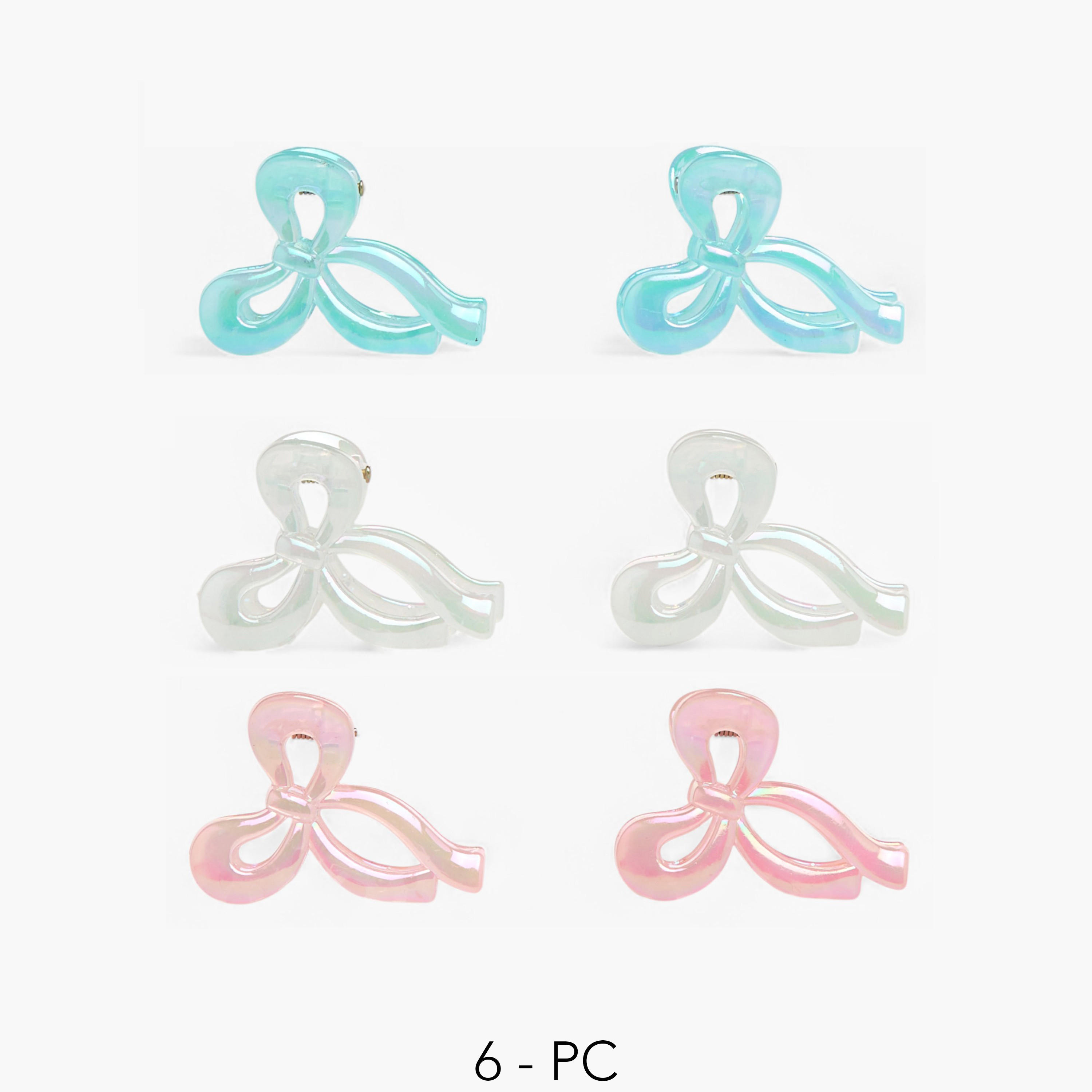 طقم مشابك شعر بتصميم فيونكة عدد 6-women-hairaccessories-clamps-image-1