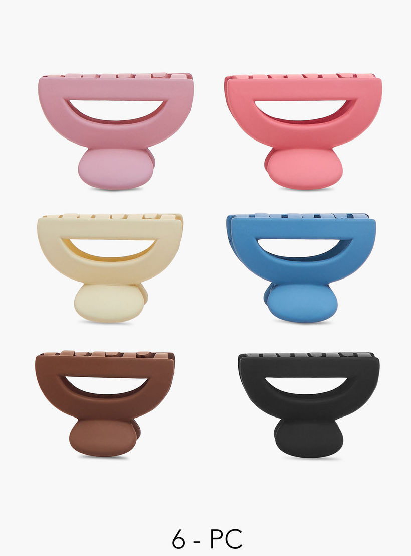 طقم مشابك شعر بتفاصيل مفرغة عدد 6 من جلوو-women-hairaccessories-image-1